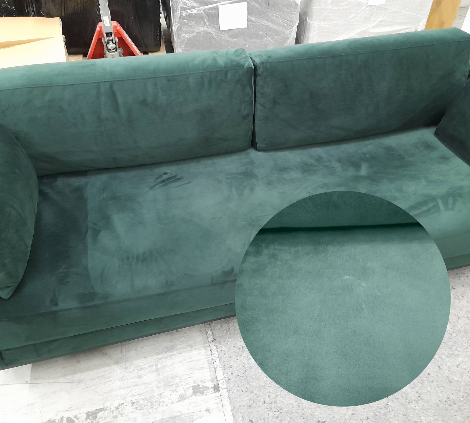 Chill by SLS Sofa 3-Sitzer Velour Lux Dark Green