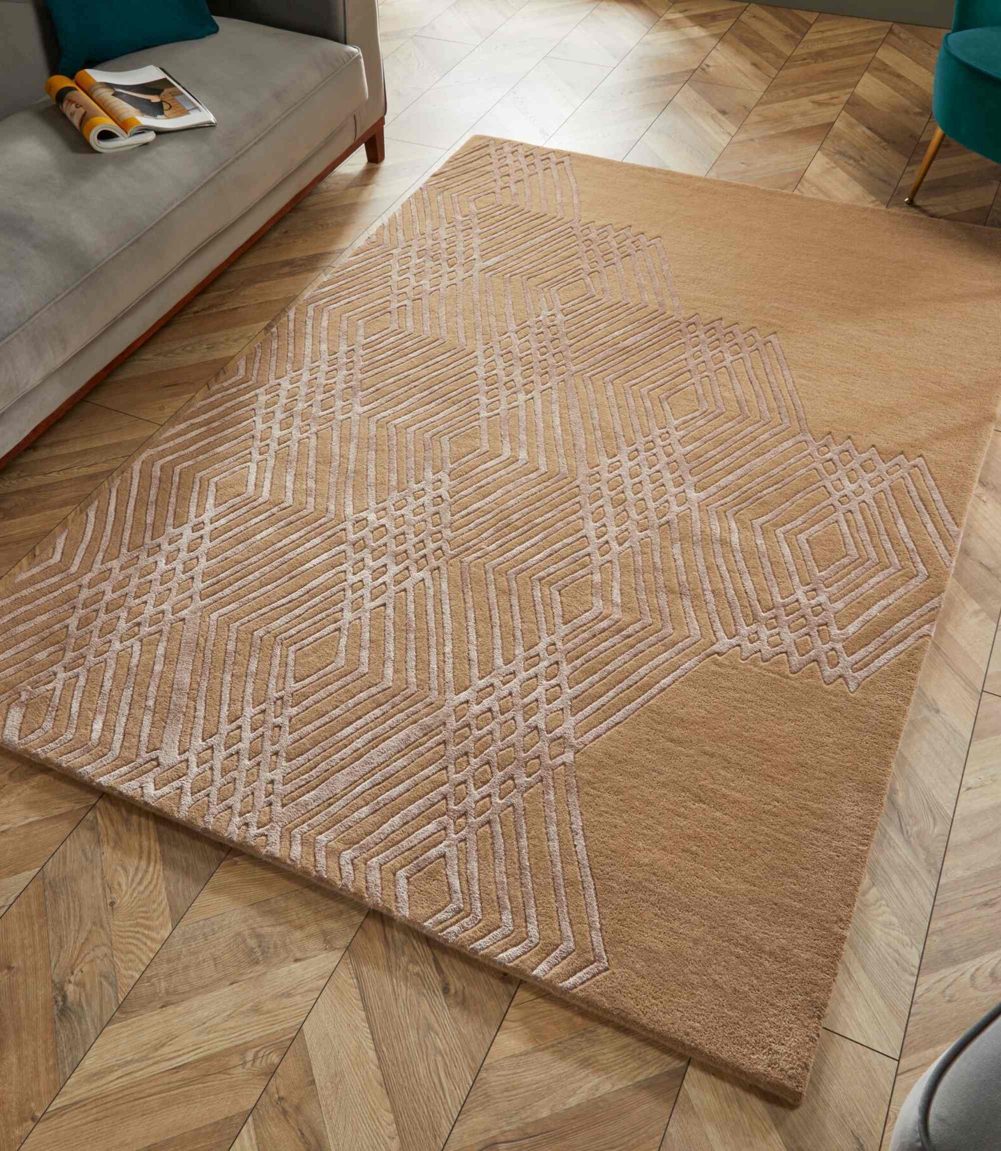 Wollmischteppich Architect Diamonds Tan 160 x 230 cm