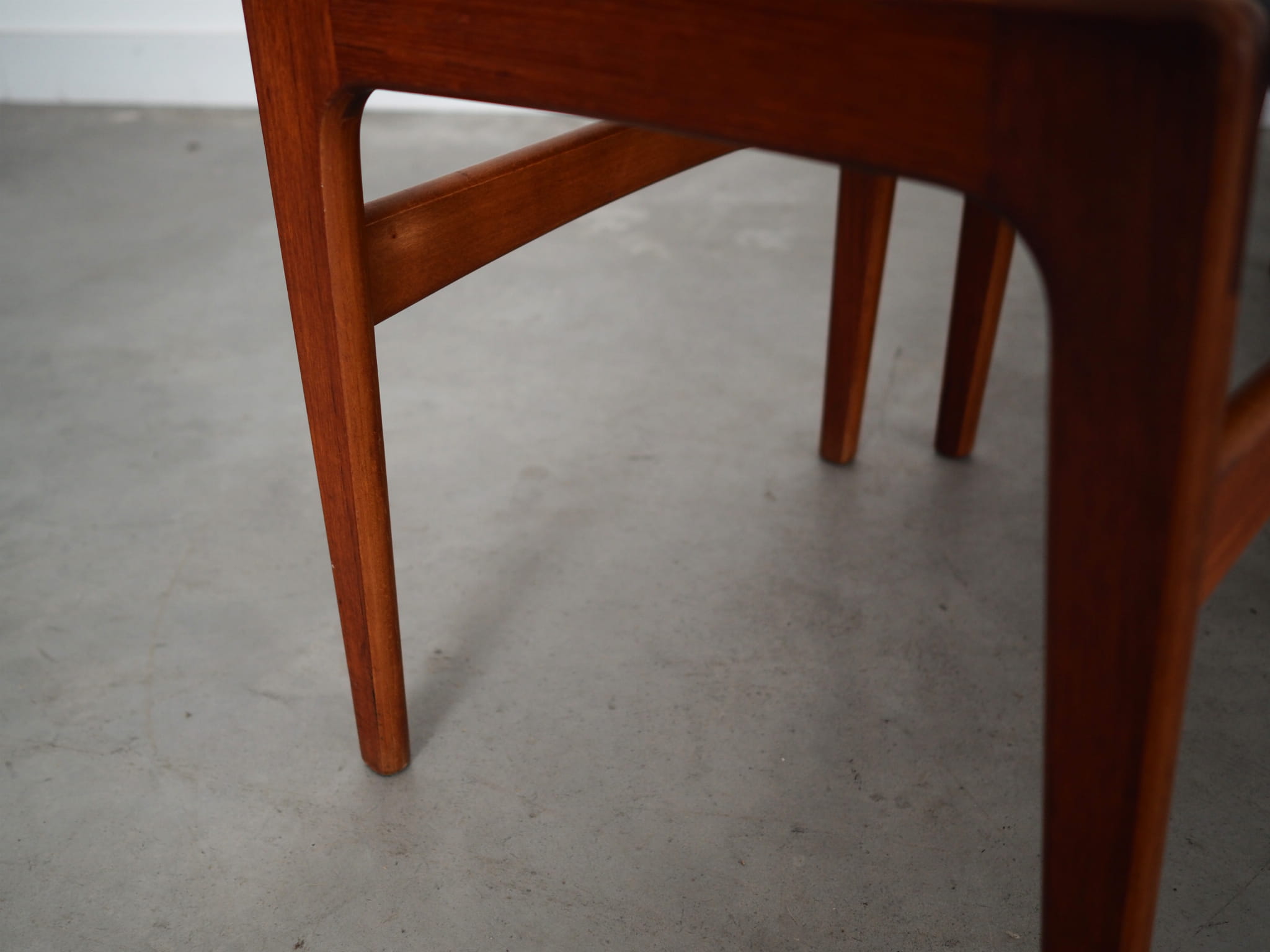 6x Chair Teak Velvet Brown 1960s