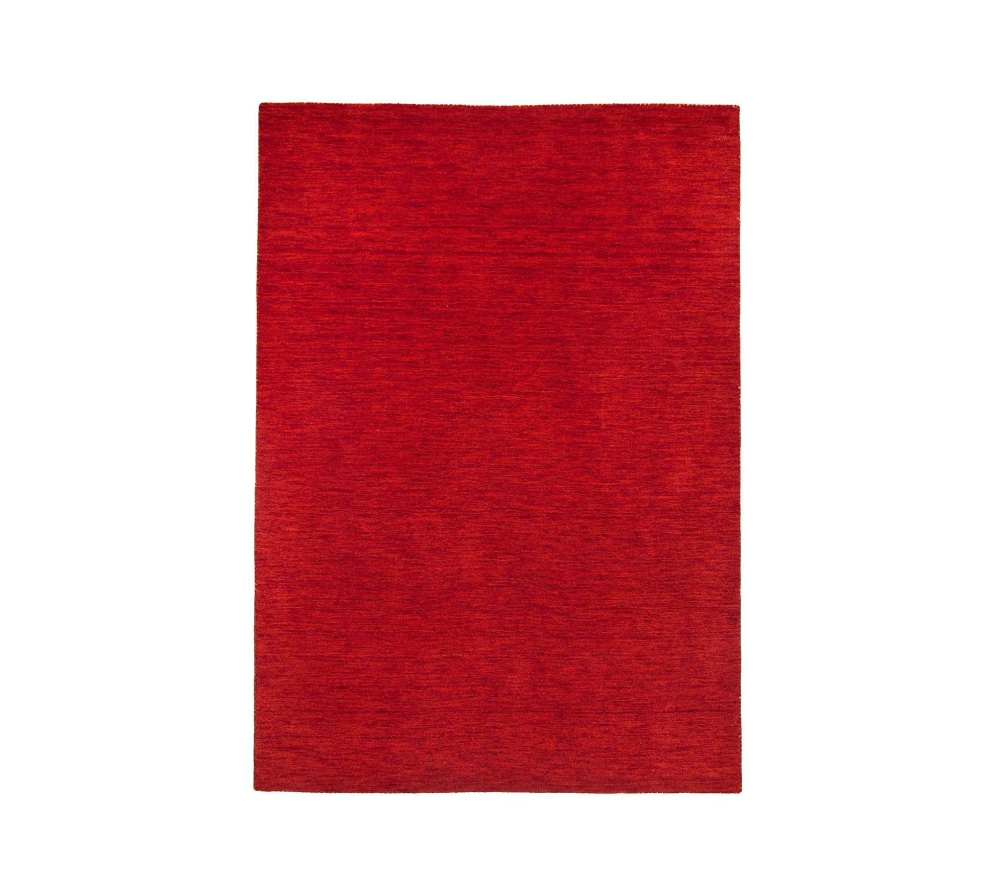 Kurzflorteppich Schurwolle Rot 70 x 140 cm
