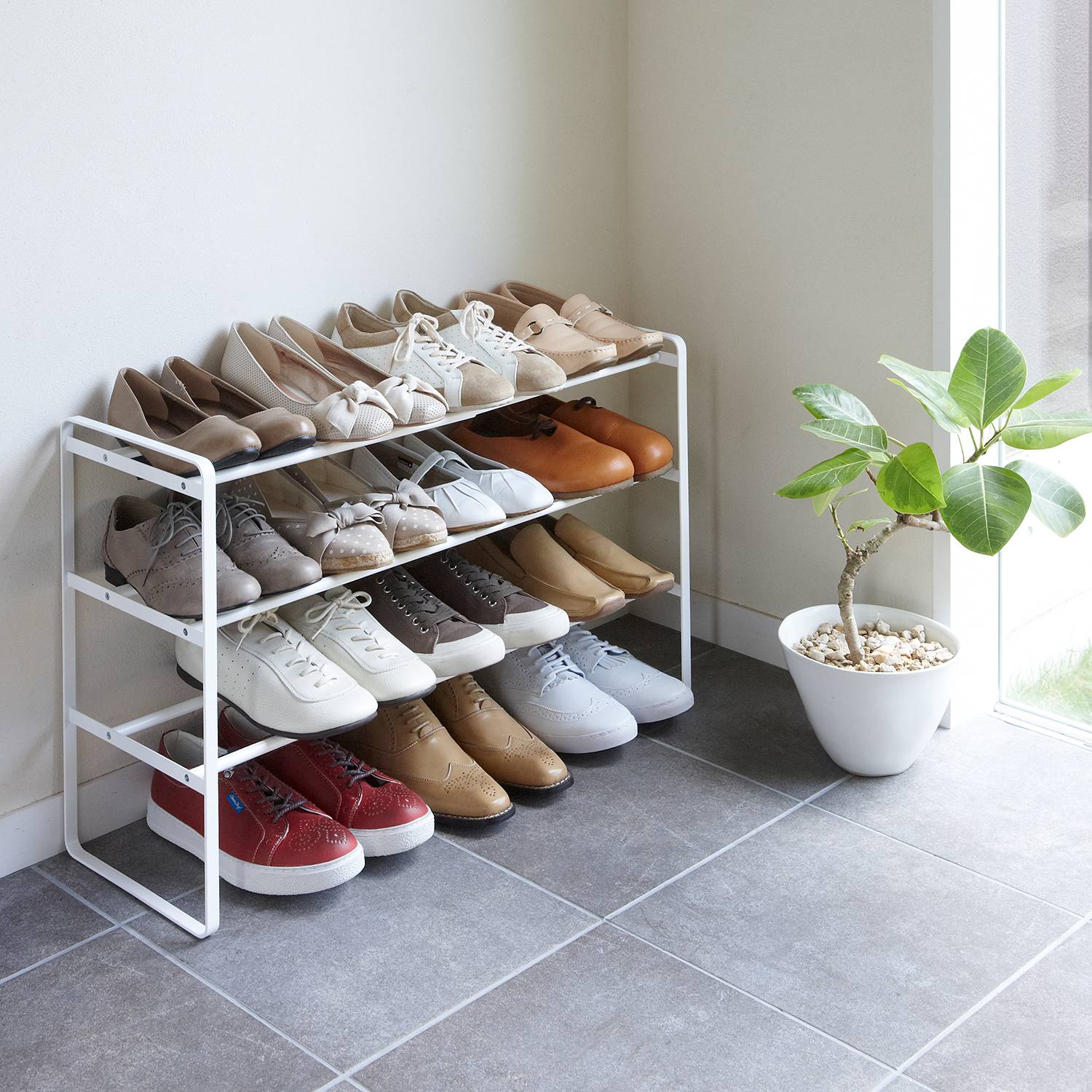 Frame I Schuhregal Stahl Weiß