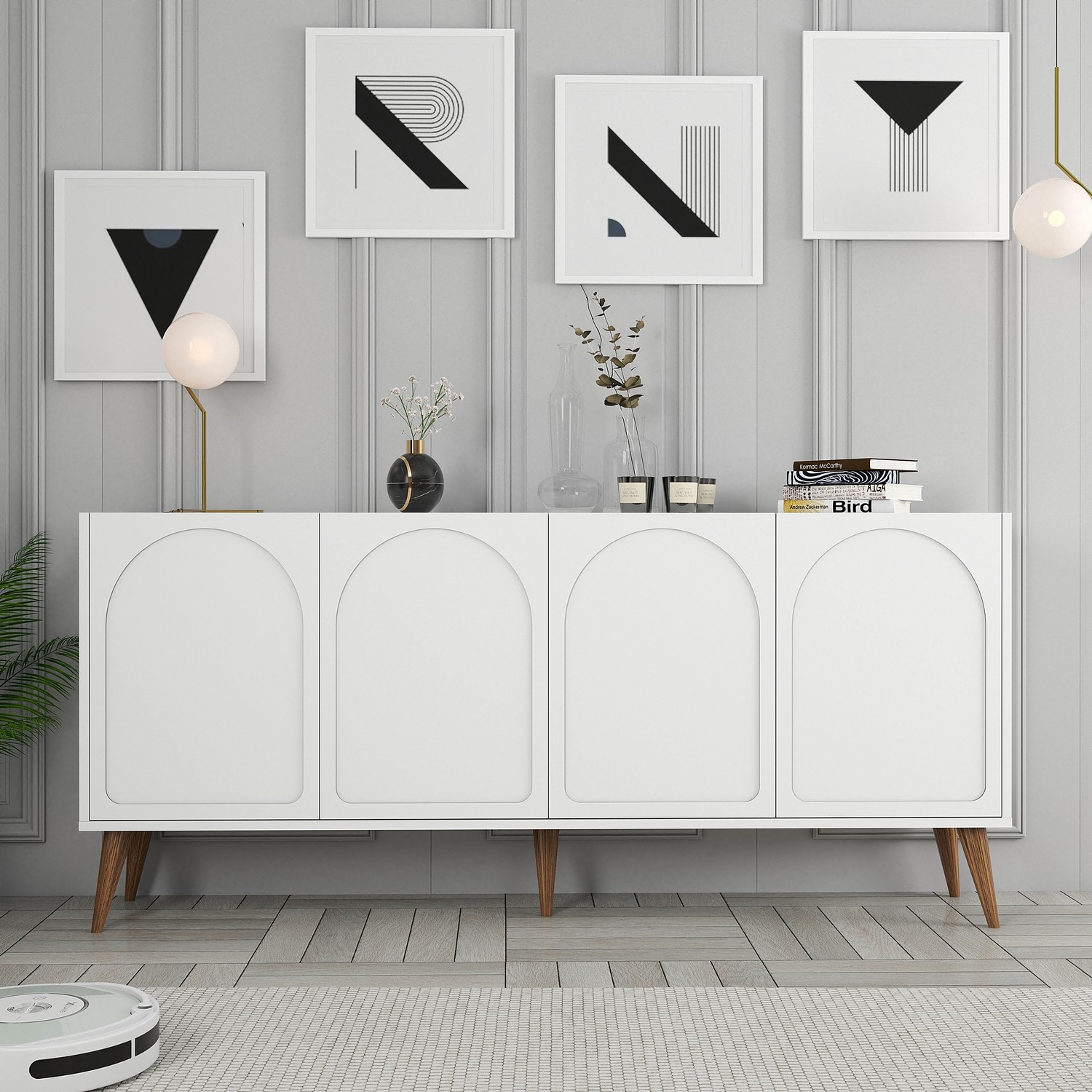 Lyon 81 Console White wood veneer