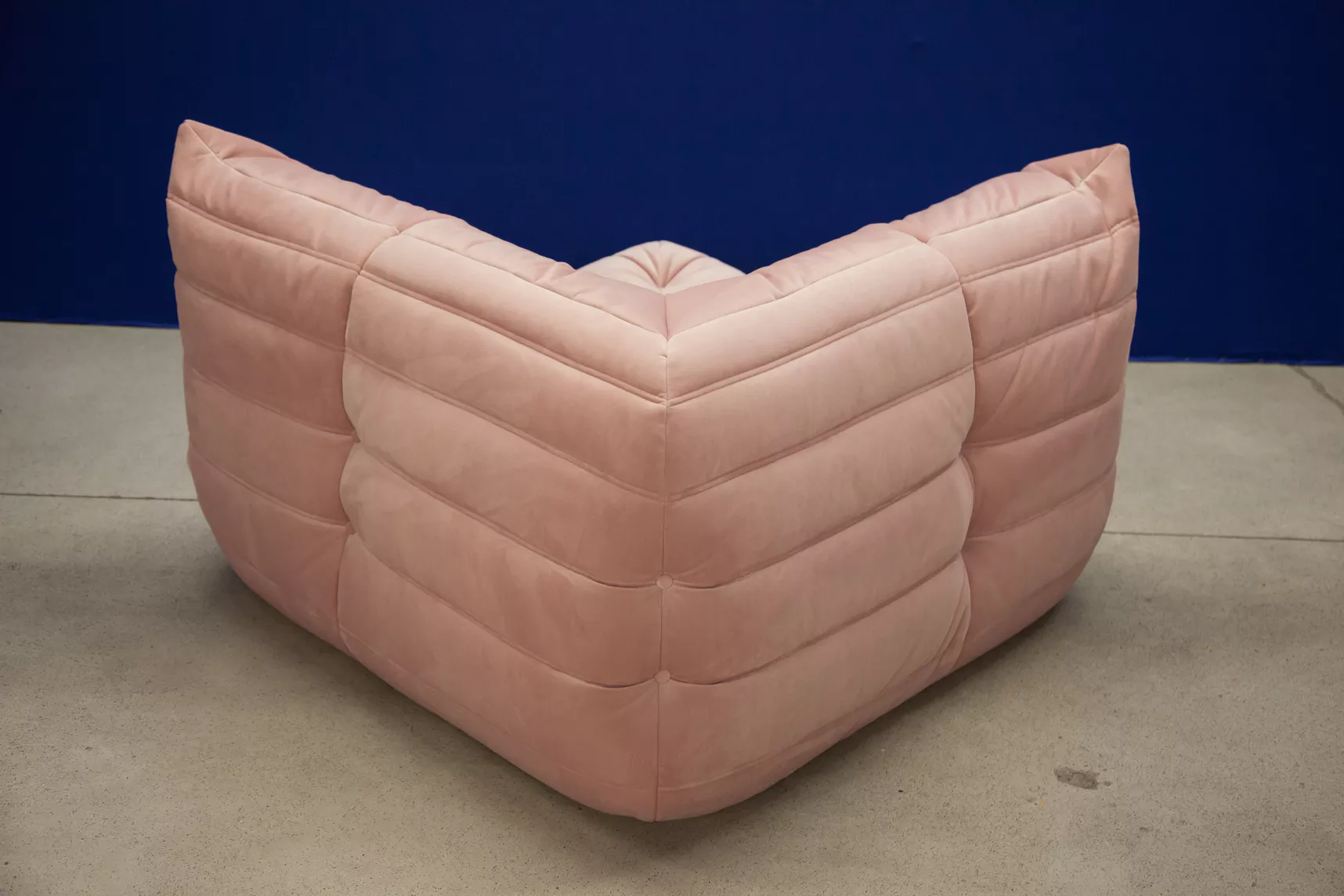 Togo Divano Angolare Velluto Rosa Chiaro