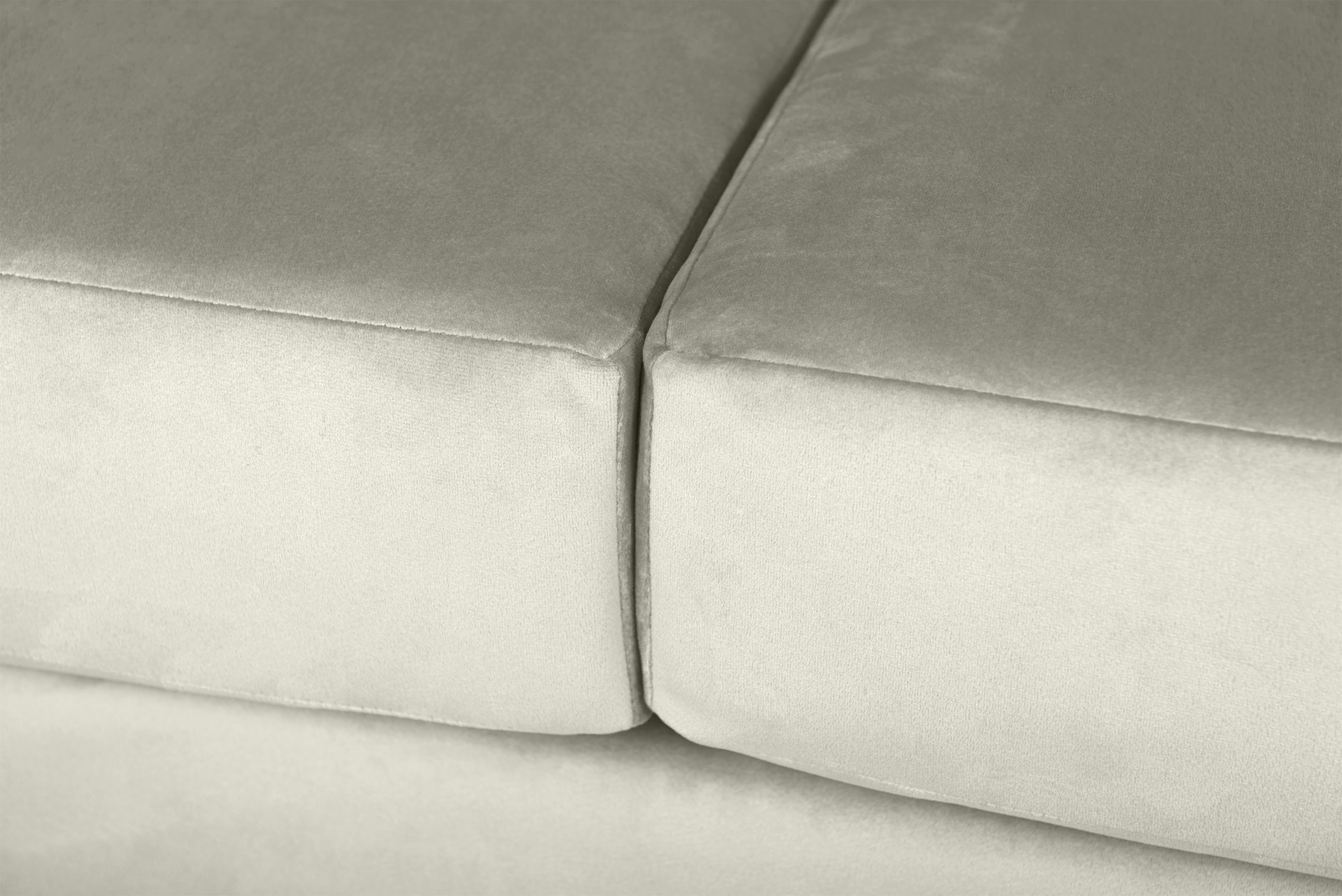 Portobello Sofa Récamiere Links Samt Metall Creme