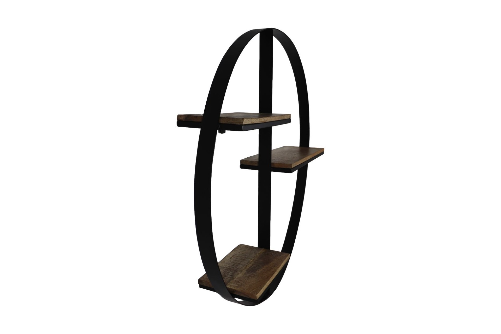 Rundes Weinregal Mangoholz Metall