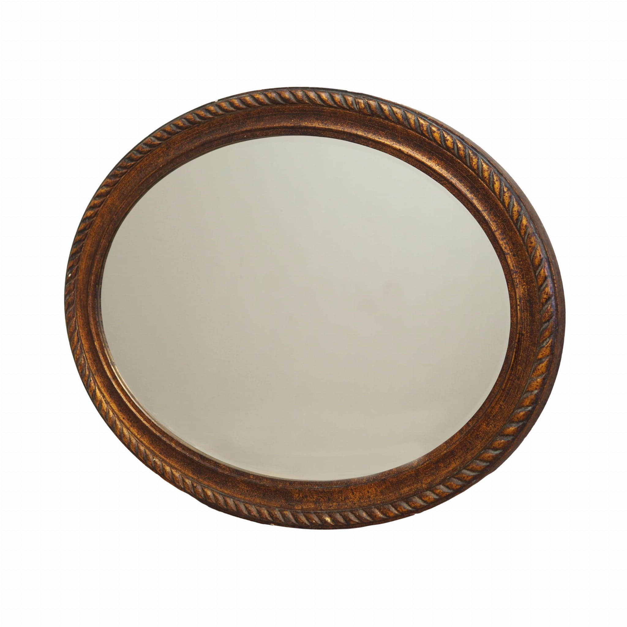 Vintage mirror wooden frame brown 1960s
