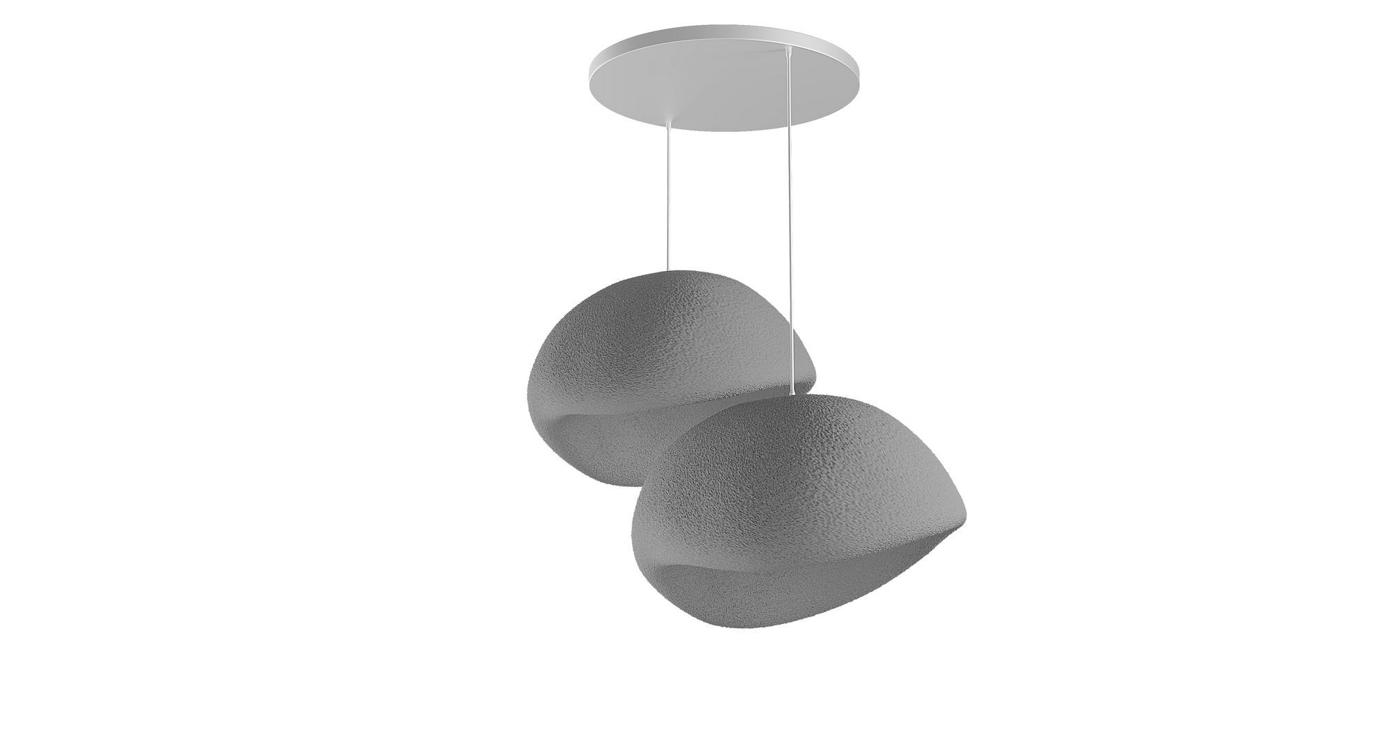 2-Flammig Wabi Sabi Driftgrains Pendelleuchte Beton Grau