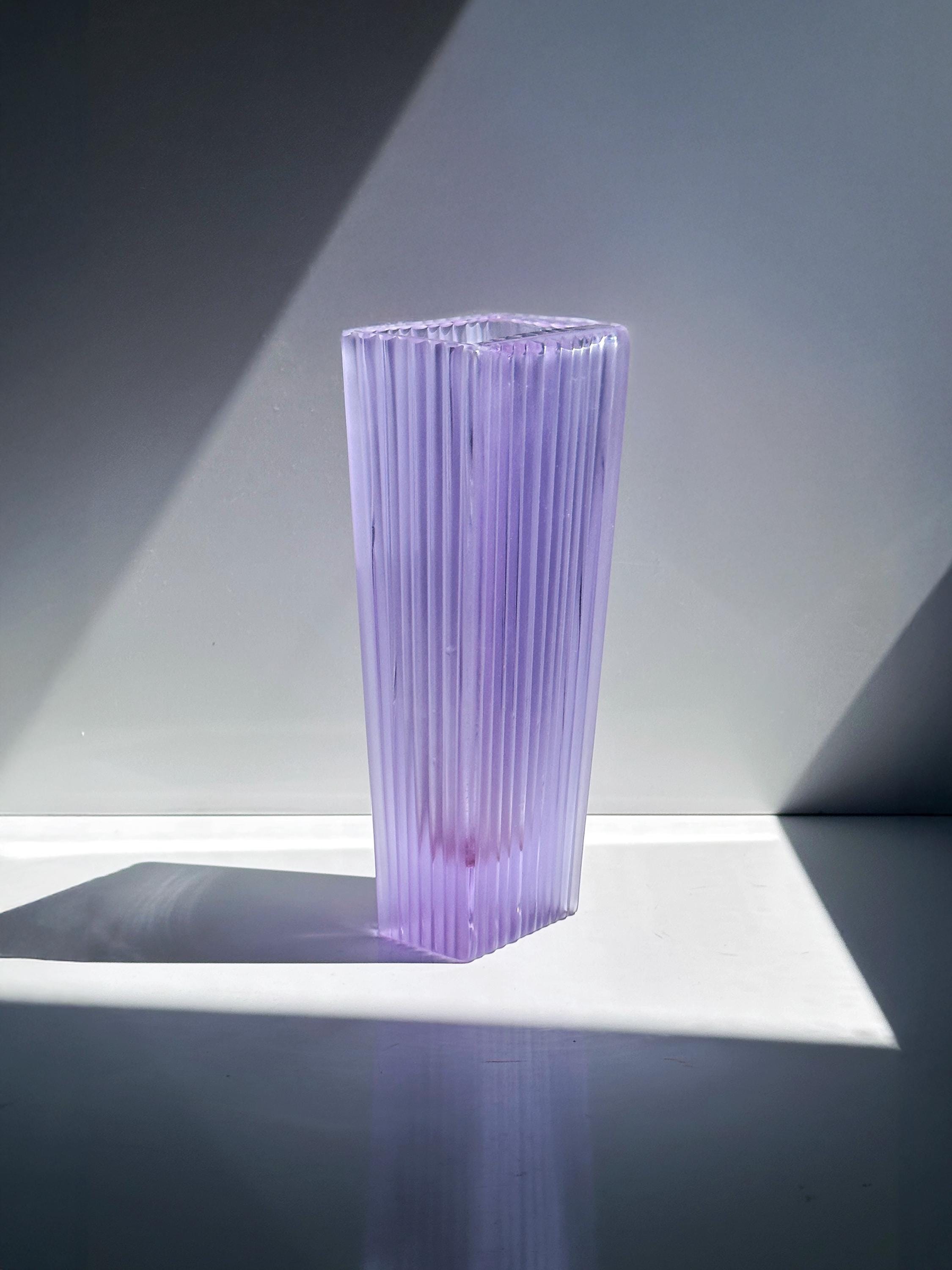 Vintage Blockvase Glas 1960er Jahre