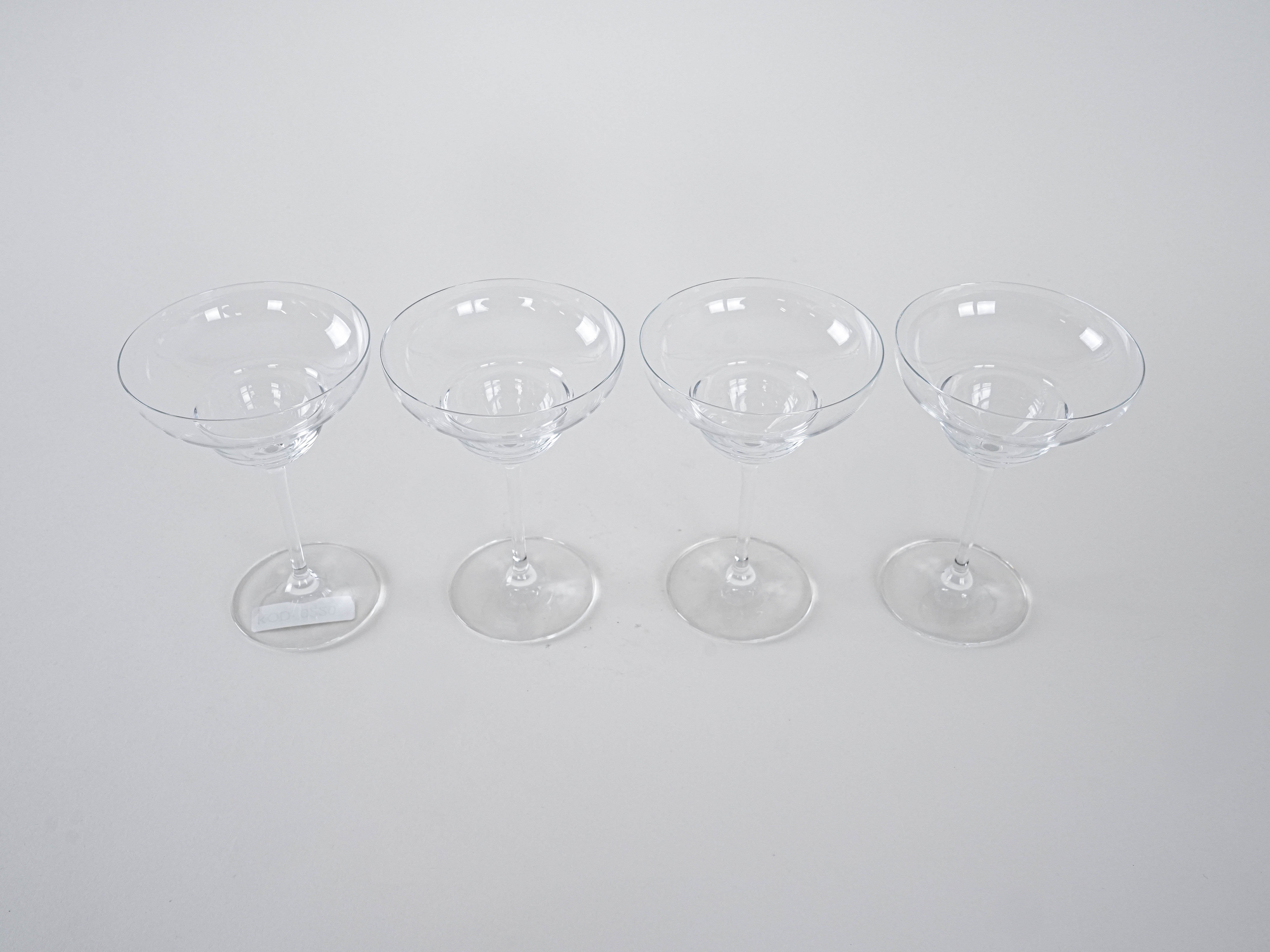 4x Margarita glasses Transparent
