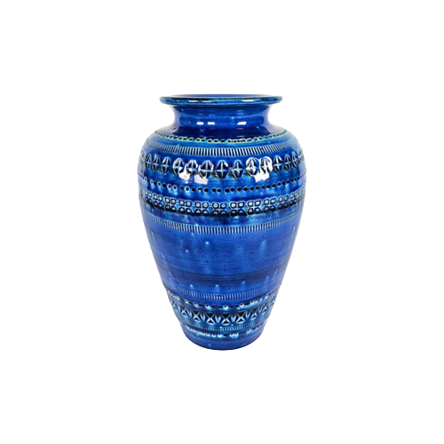 Vintage Rimini Blue Vase Keramik Blau