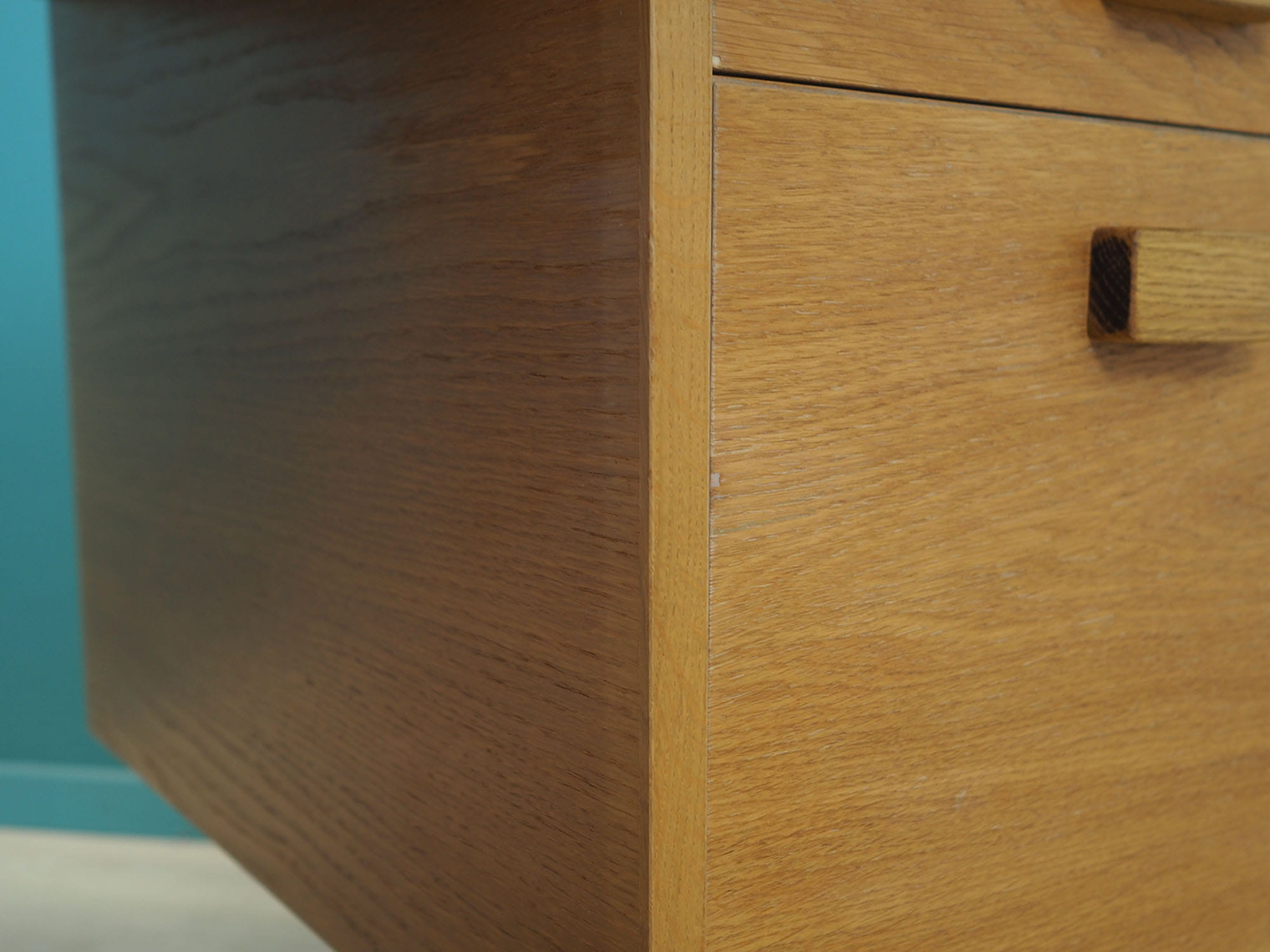Vintage Desk Ash Wood Brown 1980s