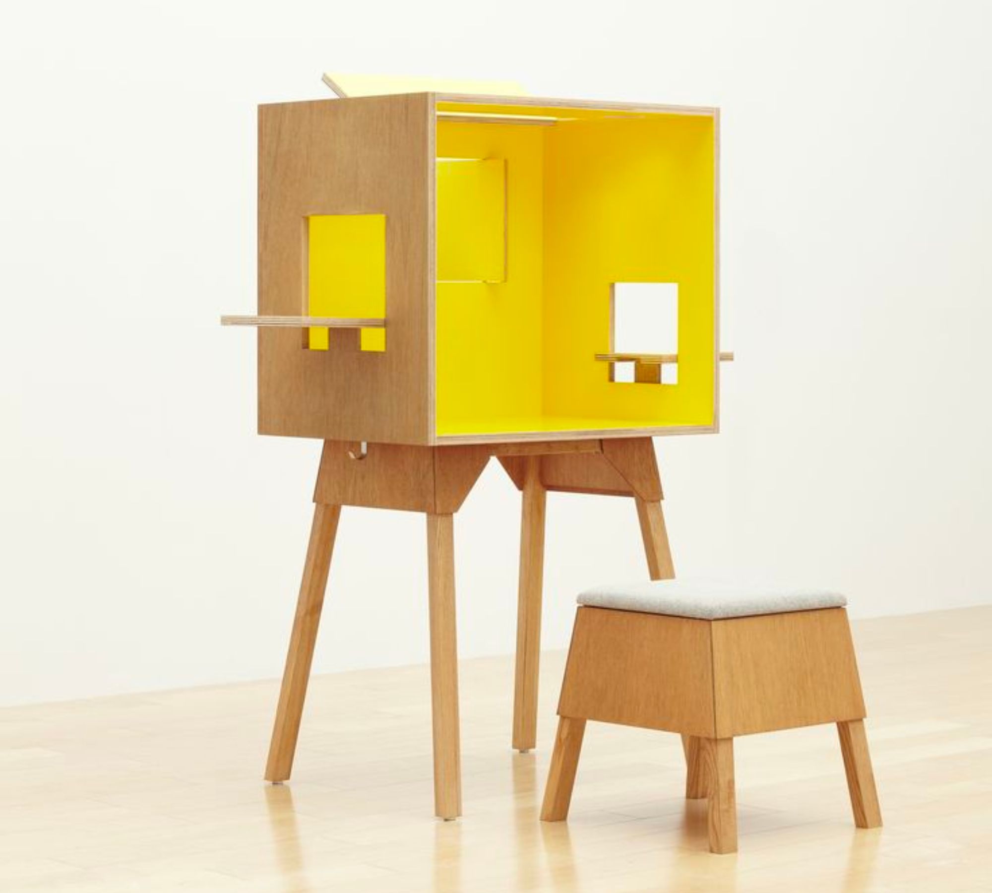 Koloro Schreibtisch Holz Gelb