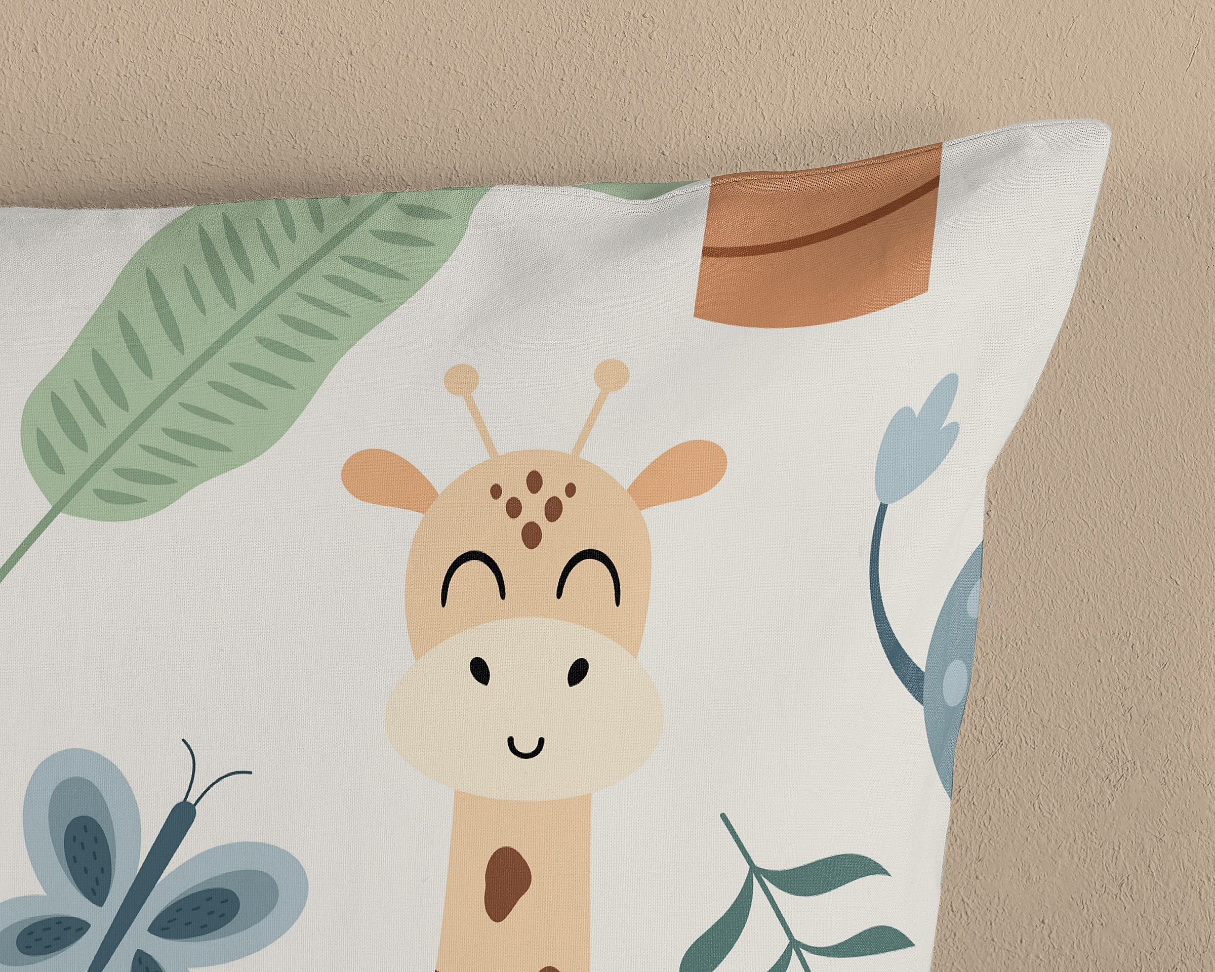 Kinder-Bettwäsche Renforcé Grün 140x200cm Kissen 70x90cm