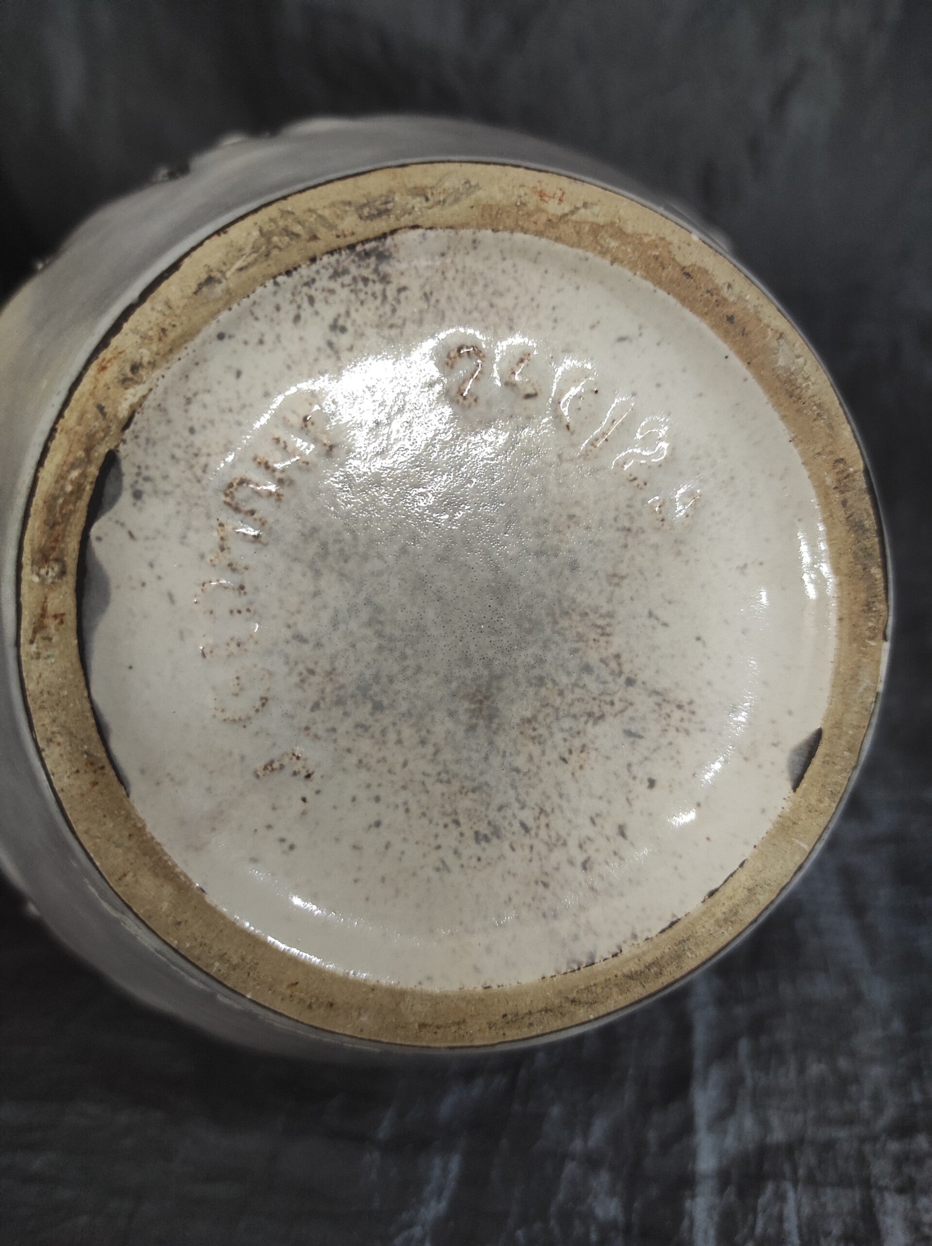 Vintage Keramik Vase Weiß Schwarz