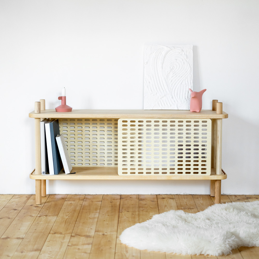 Brilliant 1 Shelf Ash Wood Brown