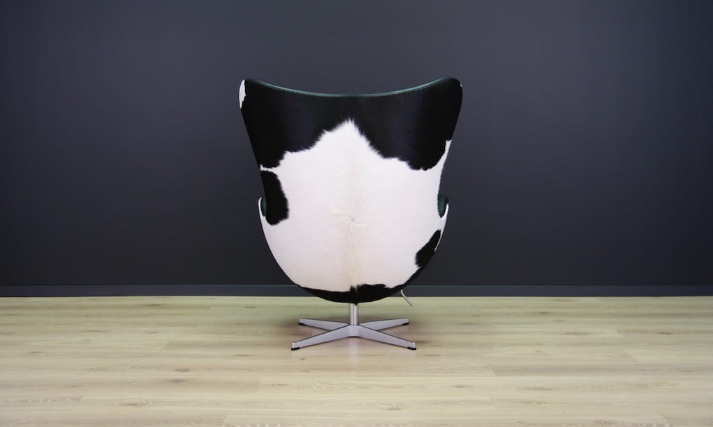Egg Sessel Leder Arne Jacobsen Weiß Schwarz 