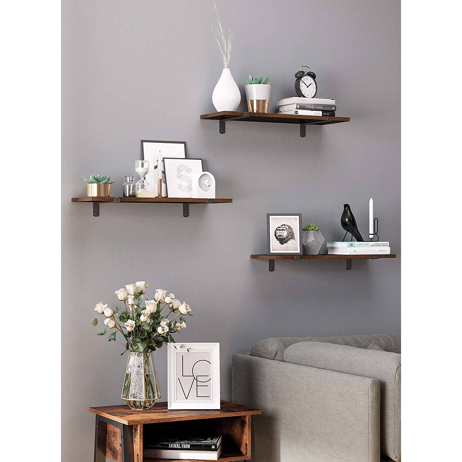 Wandboard Crossville II (2er-Set) Braun / Schwarz