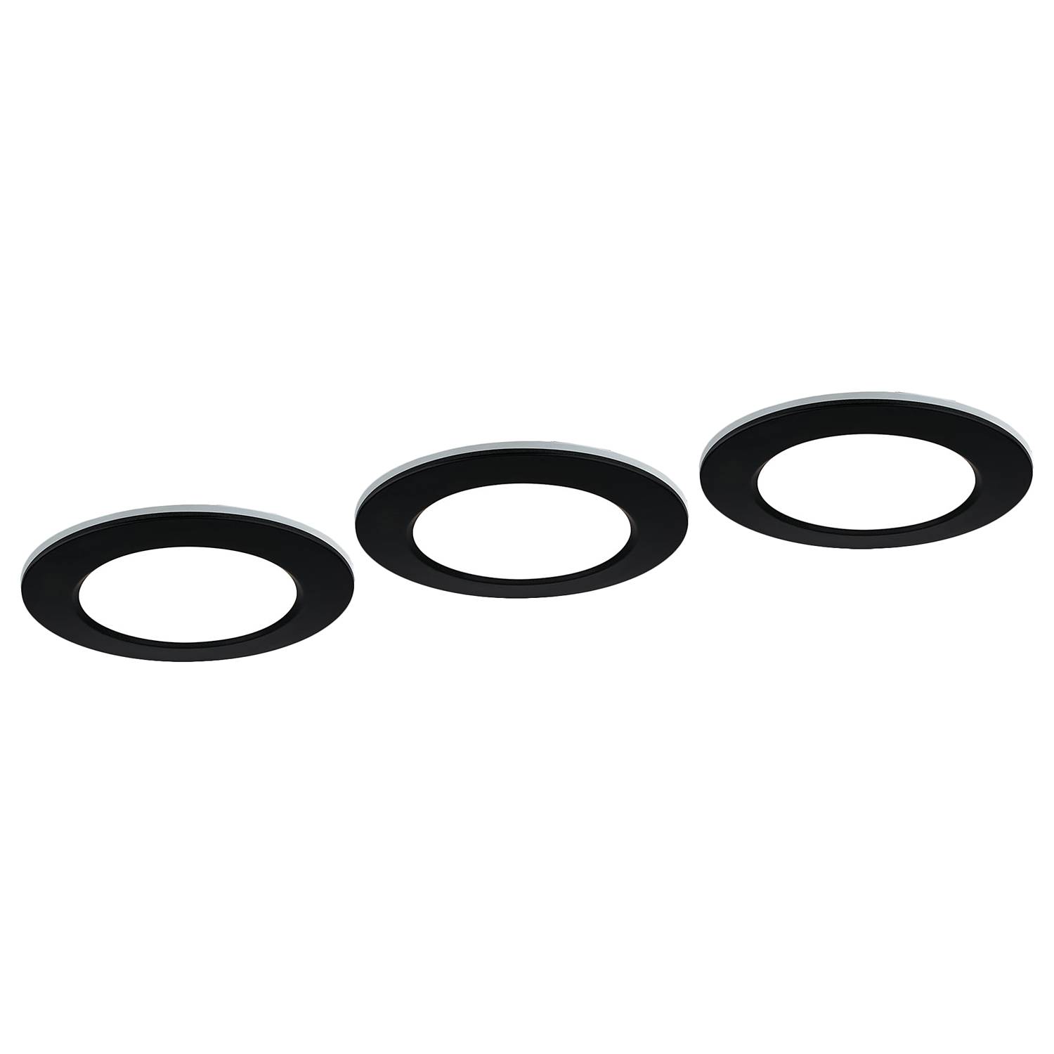 3x LED-Einbauleuchte Fungo Schwarz