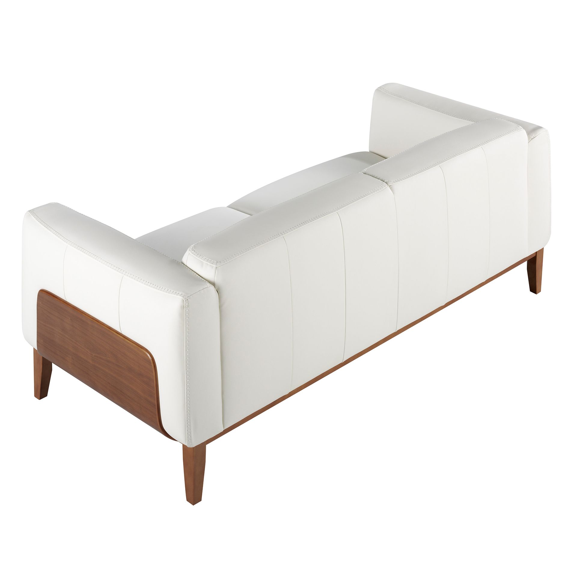 White leather 3-seater sofa 6115