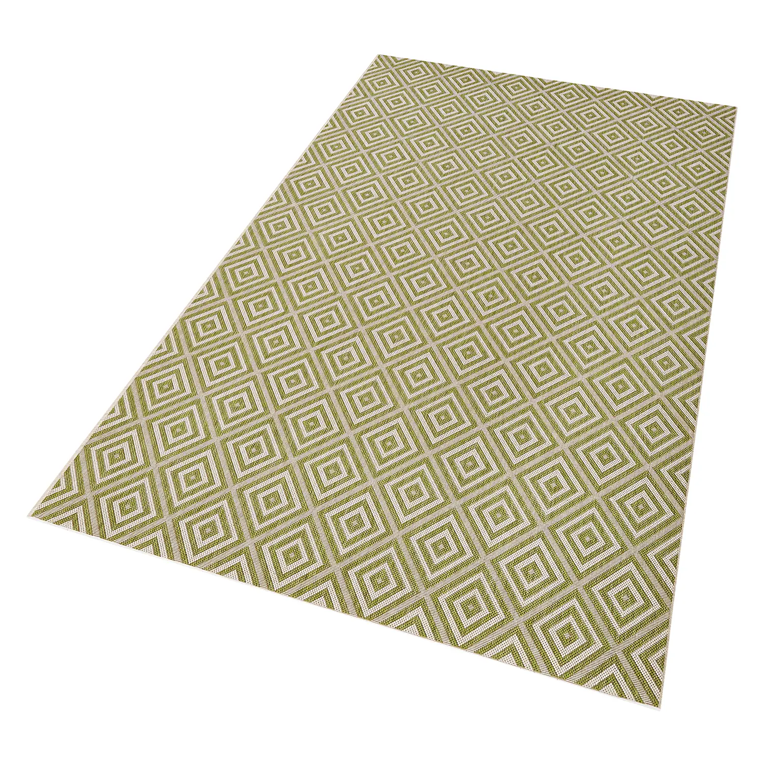 Indoor/Outdoor rug checkered synthetic fiber light green 80 x 150 cm