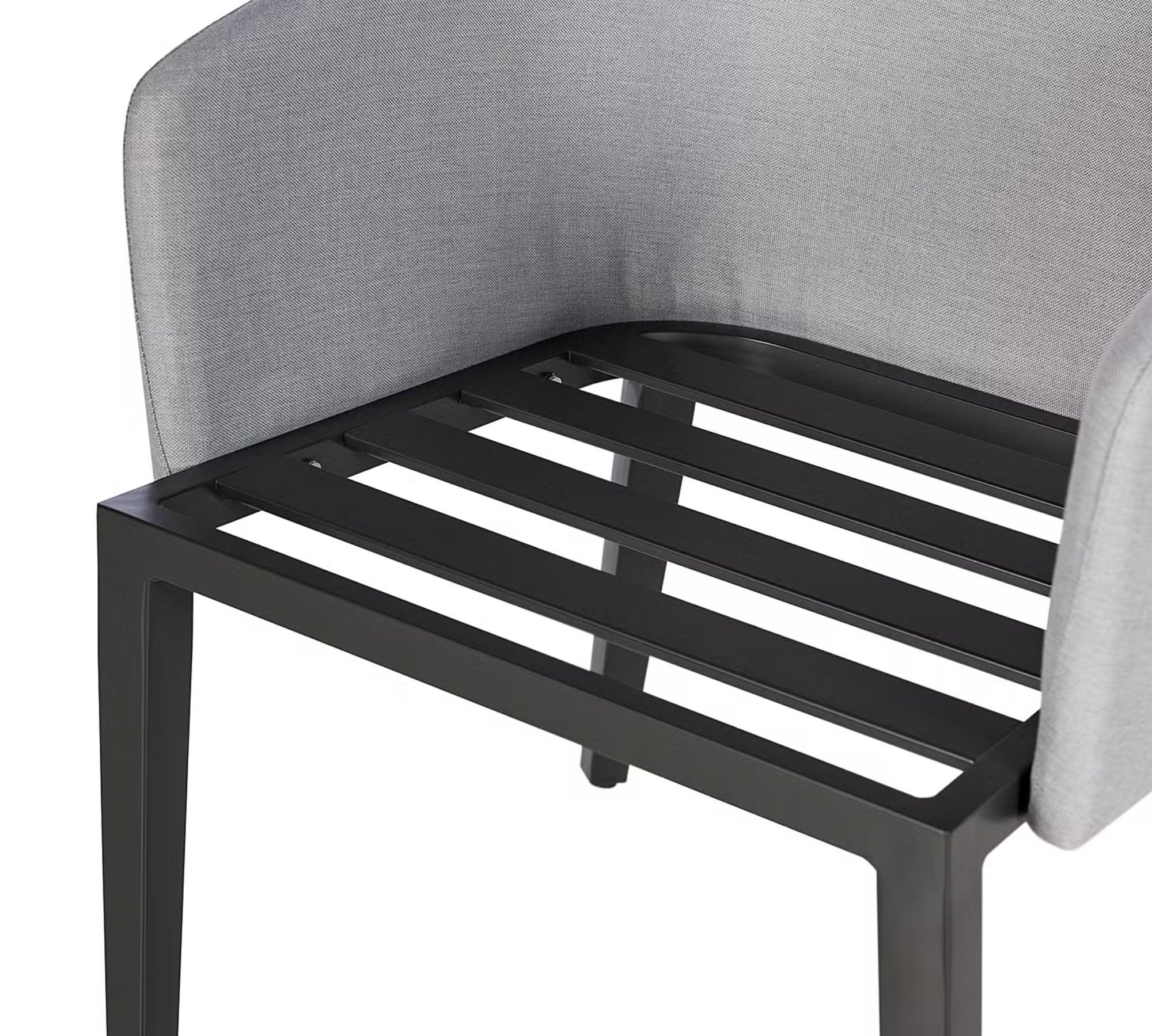 2x Garden cushion chair aluminum powder-coated light grey