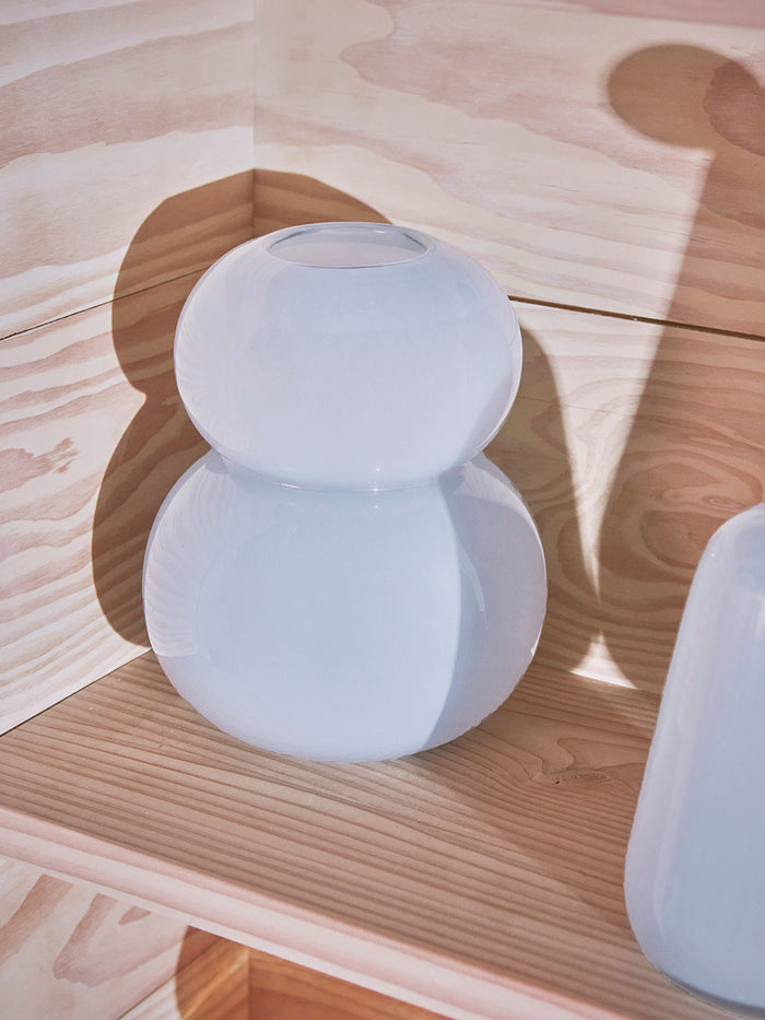 Lasi Vase Klein Glas Eisblau