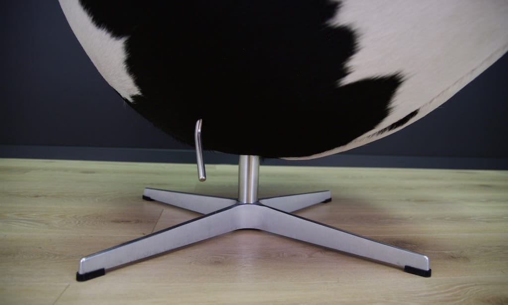 Egg Sessel Leder Arne Jacobsen Weiß Schwarz 