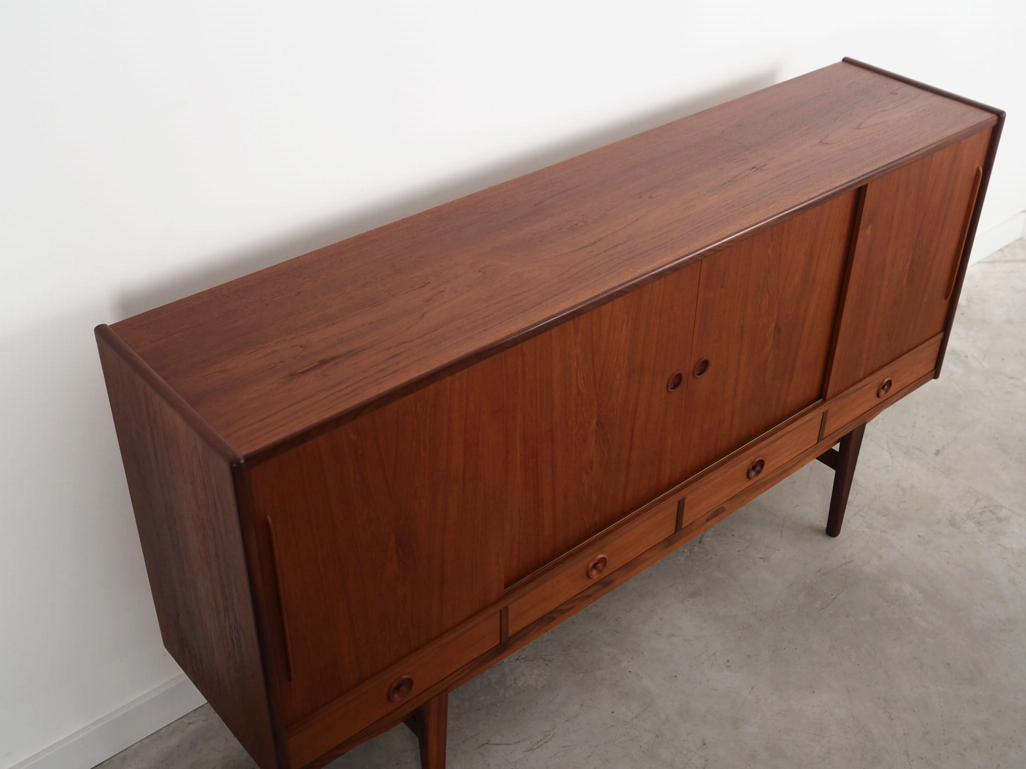 Vintage Highboard Teakholz Braun 1960er Jahre