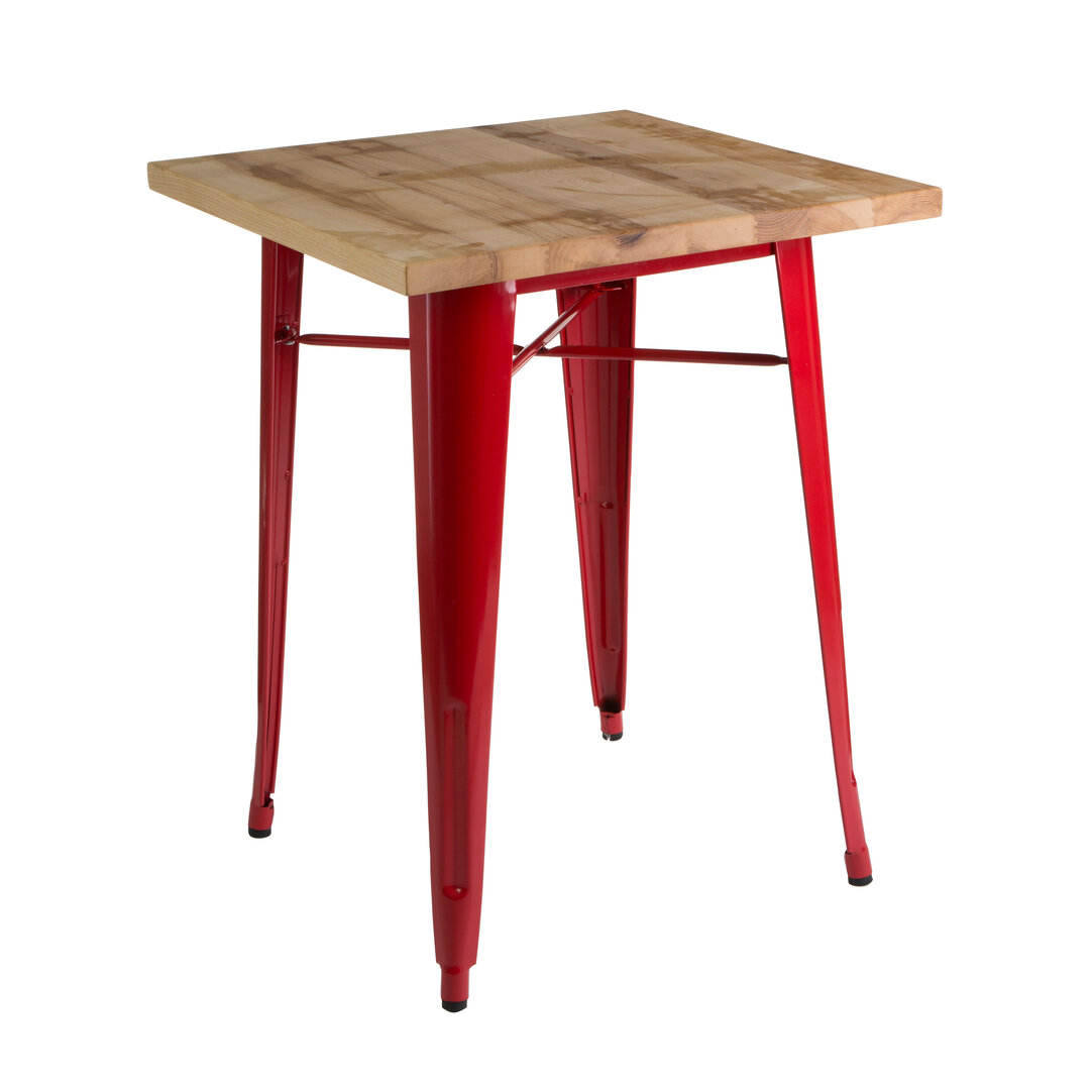 Algate Red Side Table Powder-coated Metal Wood