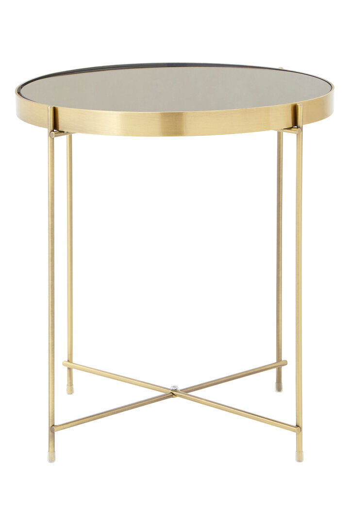 Allure Runder Beistelltisch Metall Glas Gold