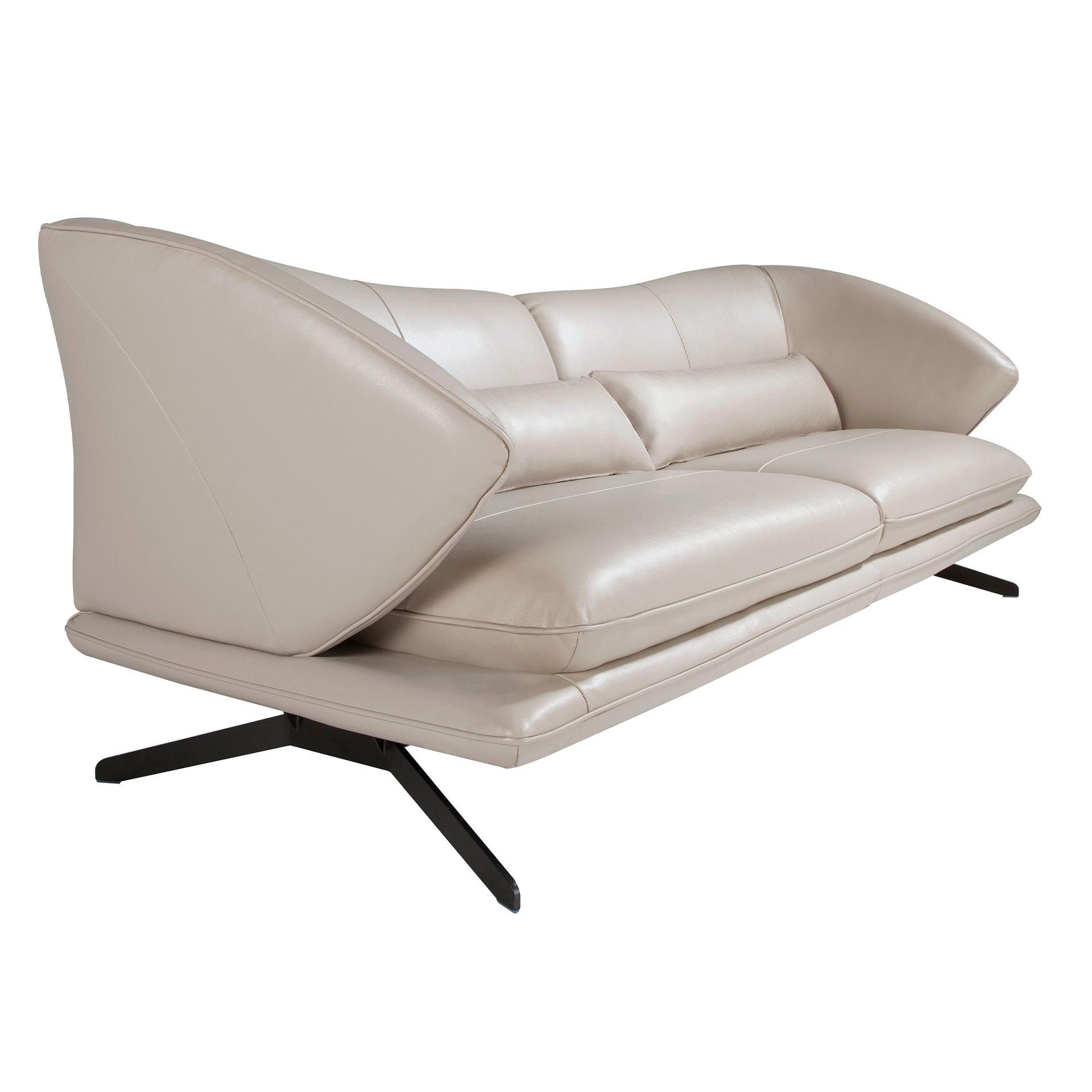 3-Sitzer Sofa in taubengrauem Leder 6146