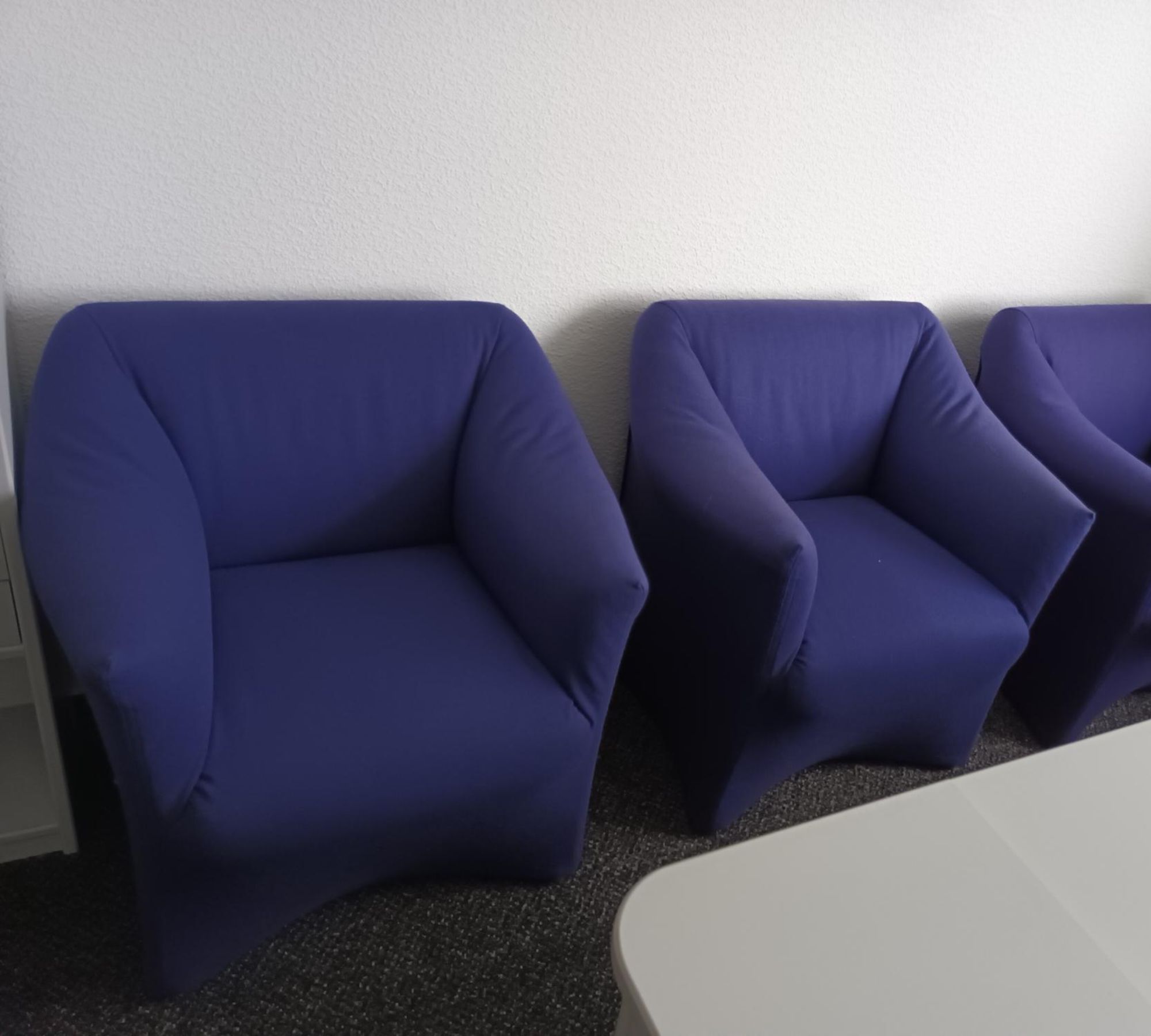 Ess Sessel mit Rollen Baumwolle Holz Blau