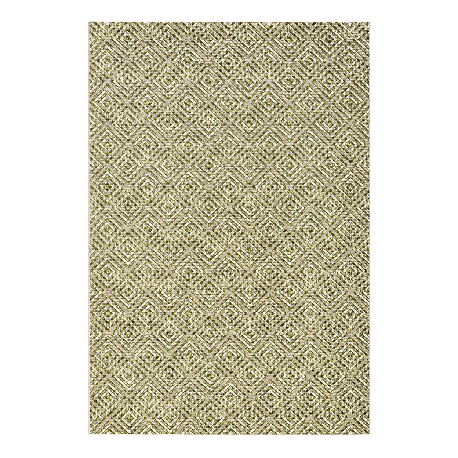 Indoor/Outdoor rug checkered synthetic fiber light green 80 x 150 cm