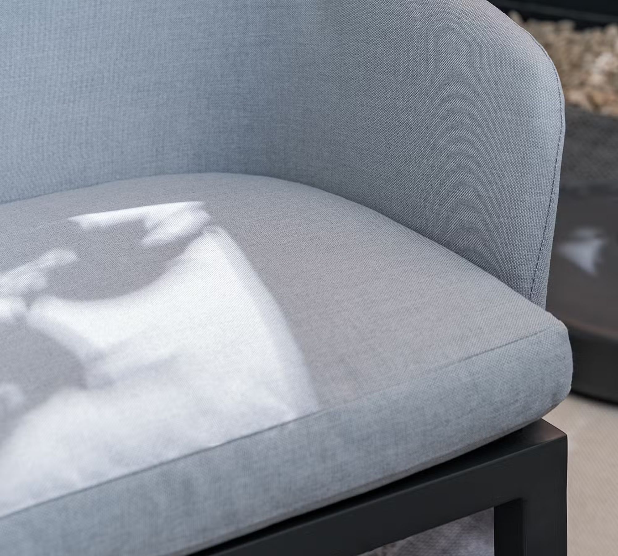 2x Garden cushion chair aluminum powder-coated light grey