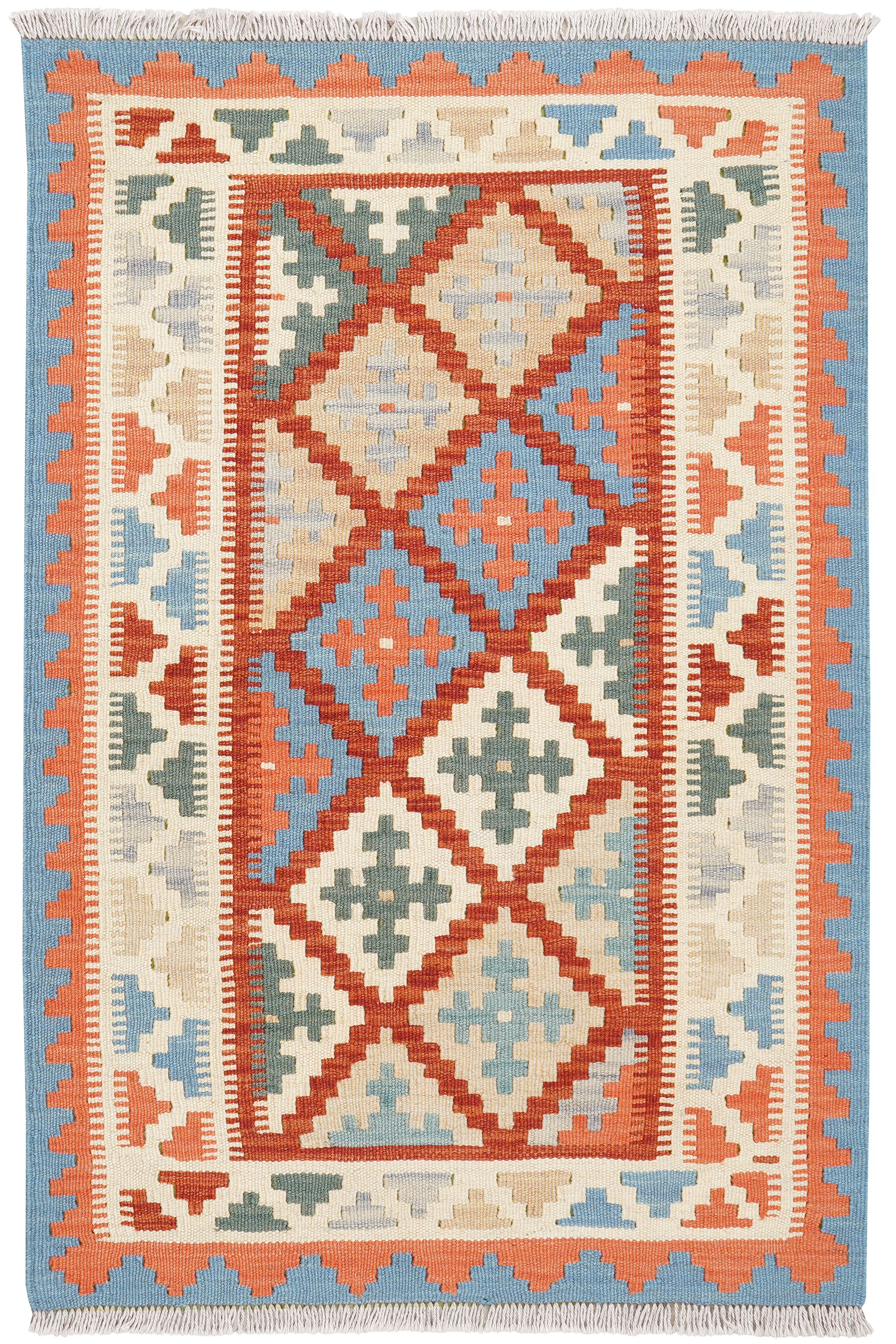 Tappeto Kilim Gashgai Lana Rosso