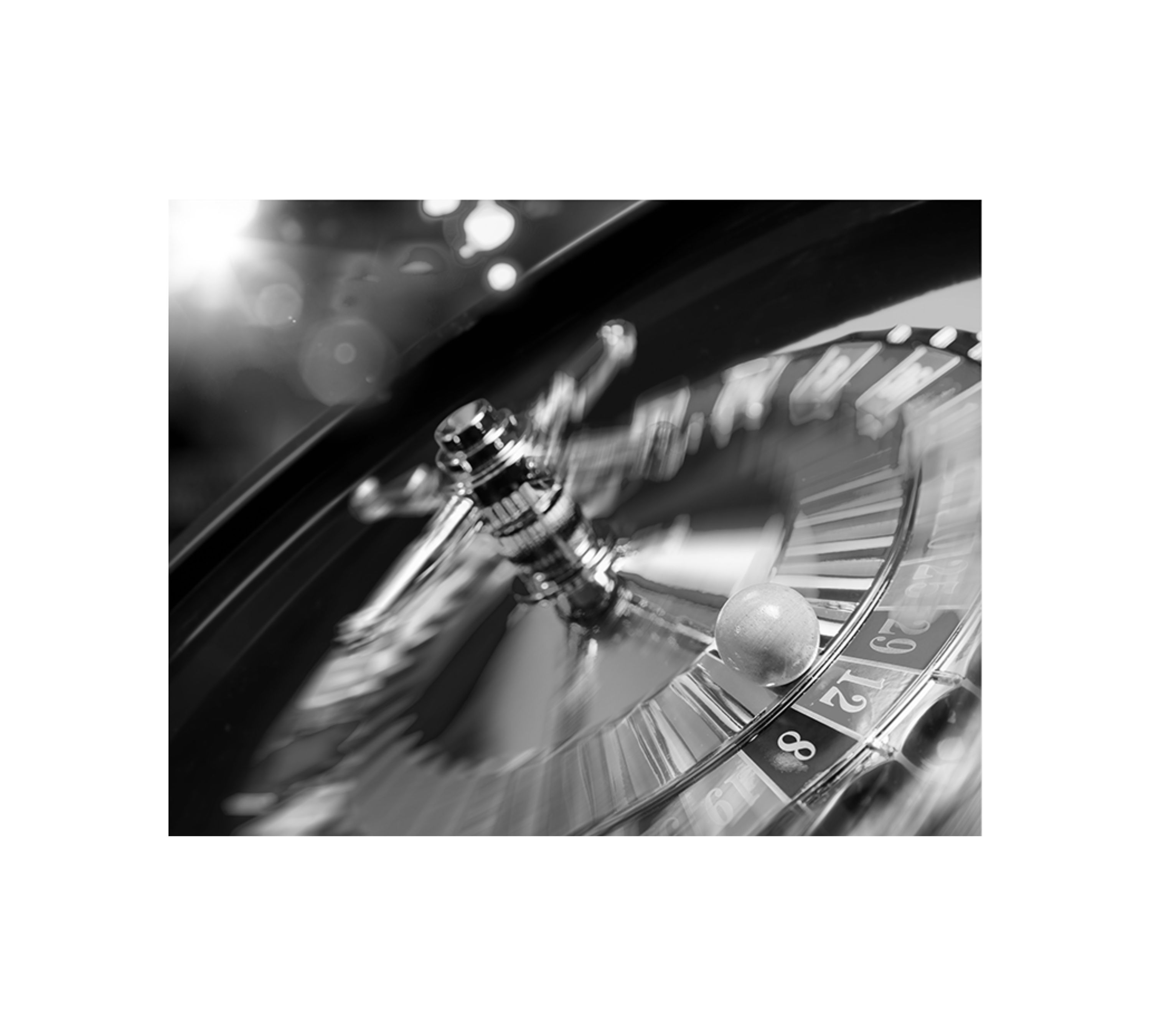 Roulette Wheel Art Print with Frame Black White