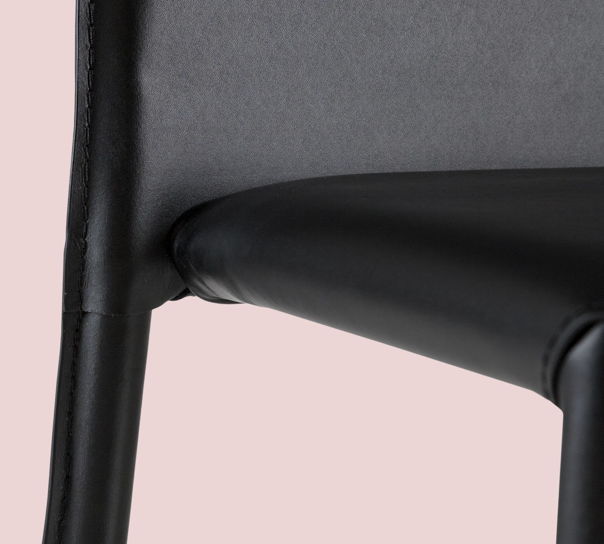 2x Esszimmerstuhl recyceltes Leder Schwarz