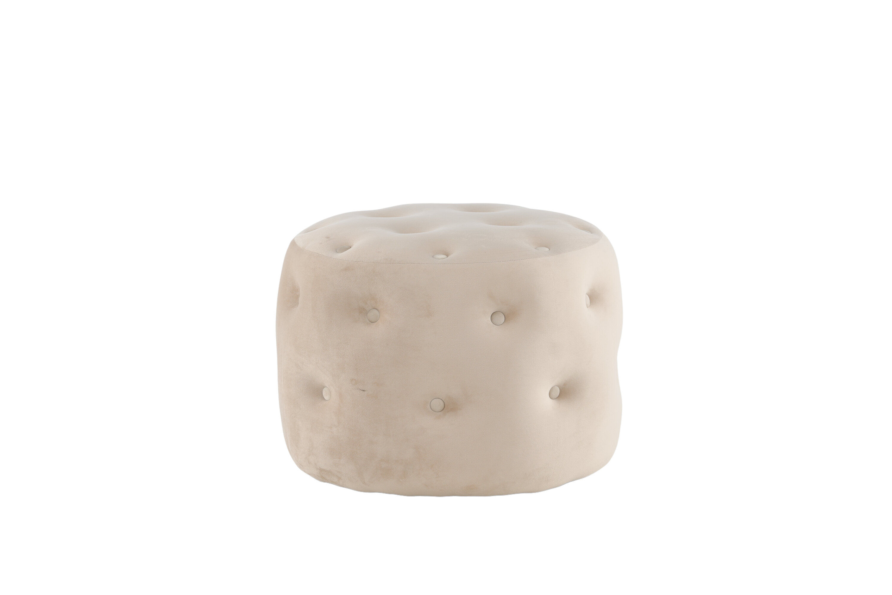 Benjamin Pouf Samt Beige Ø55cm