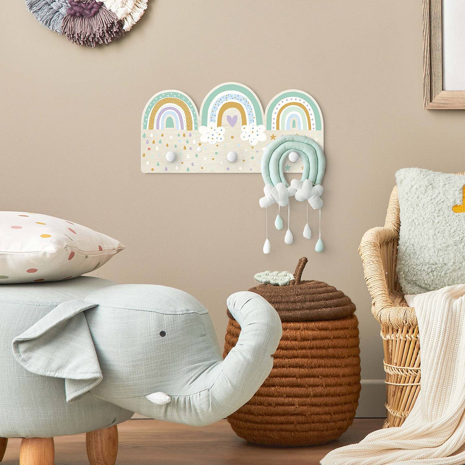 Kindergarderobe Regenbogen Mehrfarbig