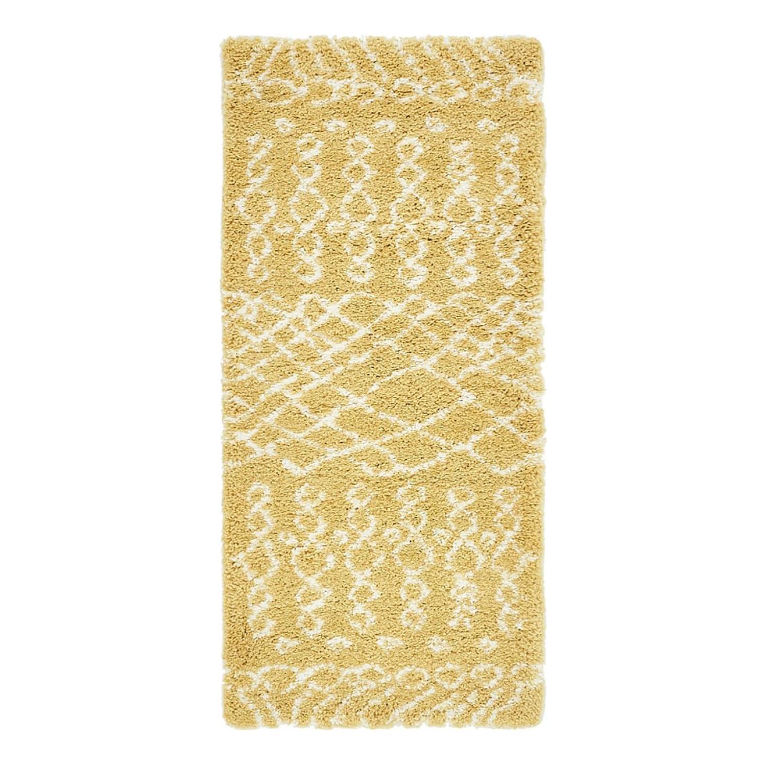 Runner Temara Shag I Polypropylene Jute Yellow 80 x 185 cm