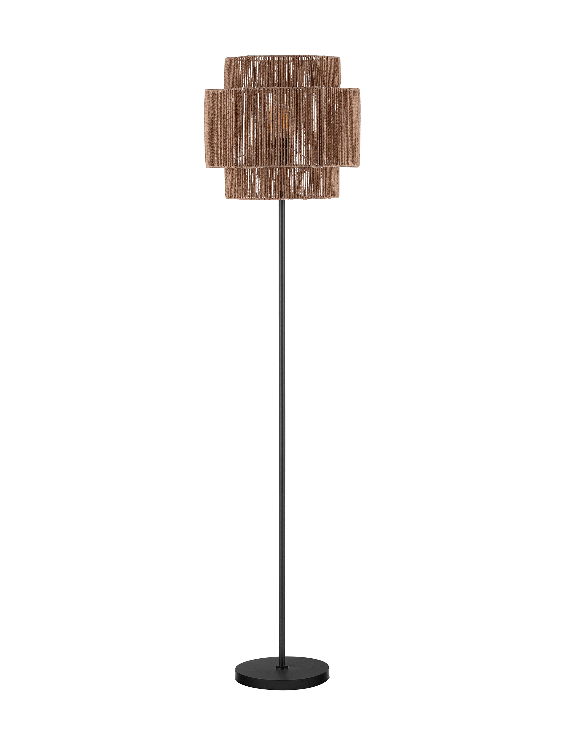 Floor lamp Lito aluminum flat weave brown