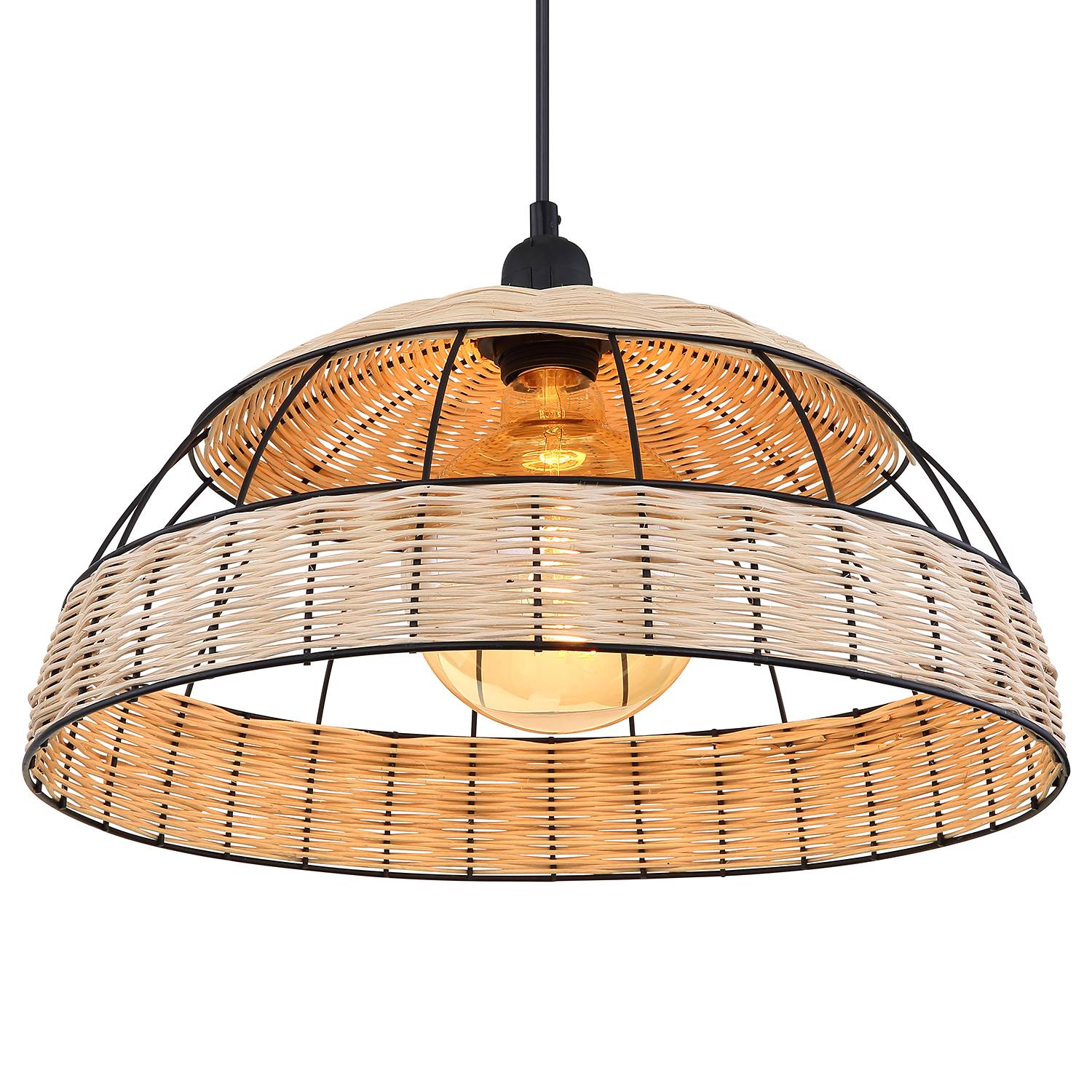 Pendelleuchte Strahler Rattan Eisen