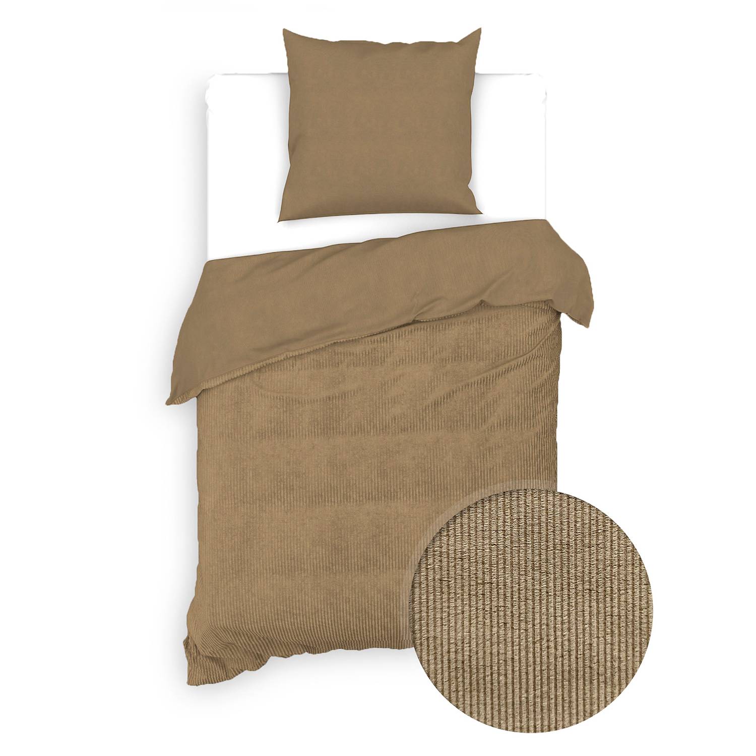 Velluto a Coste Bettwäsche Baumwolle Gold 220 x 155 cm