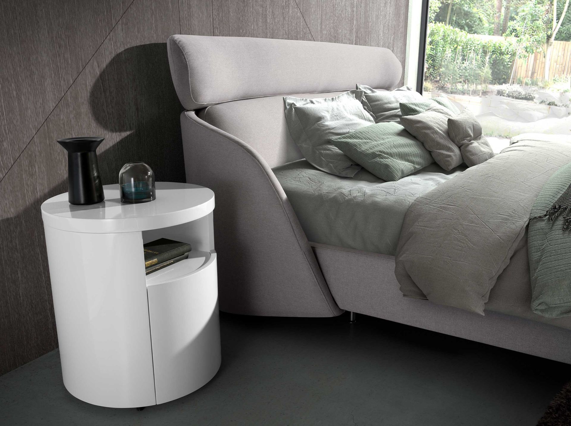 7006 Nachttisch Weiß 48cm