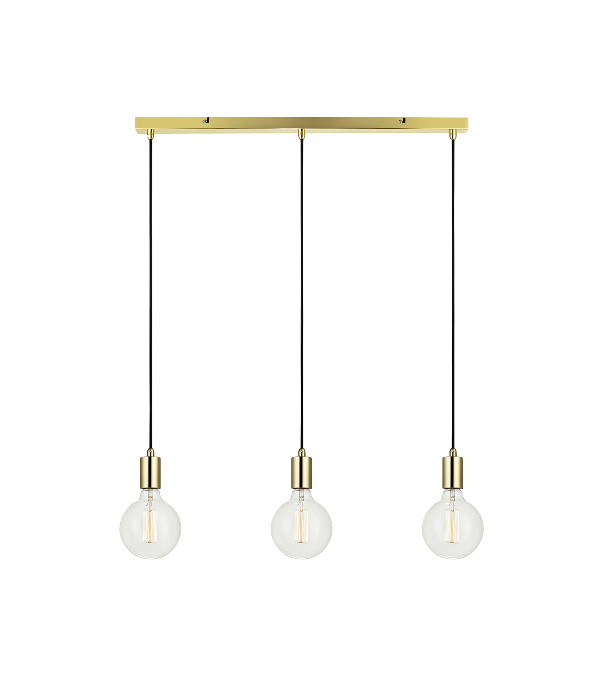 Pendelleuchte 3-flammig Metall Gold