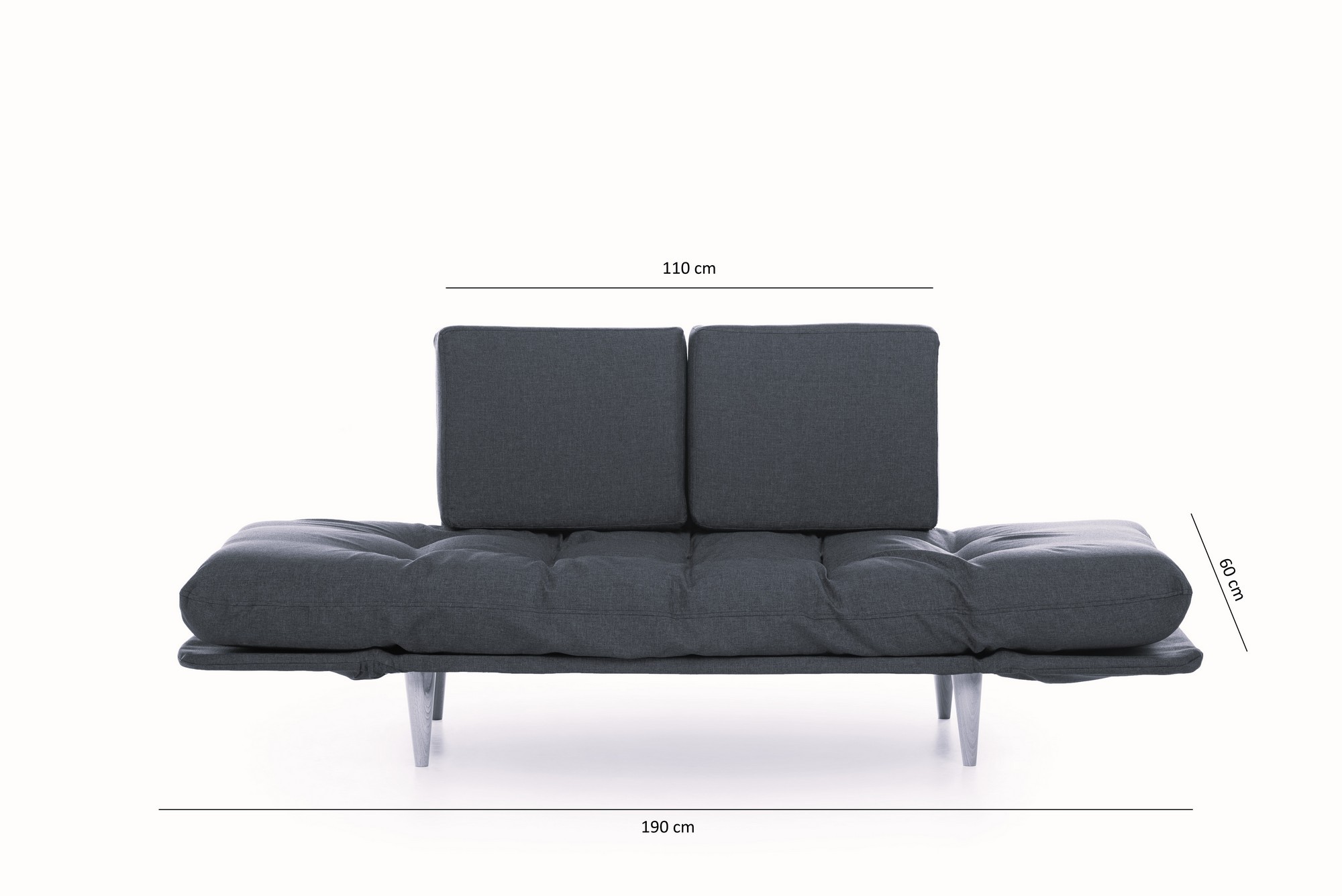 Nina Daybed Schlafsofa 3-Sitzer Dunkelrot