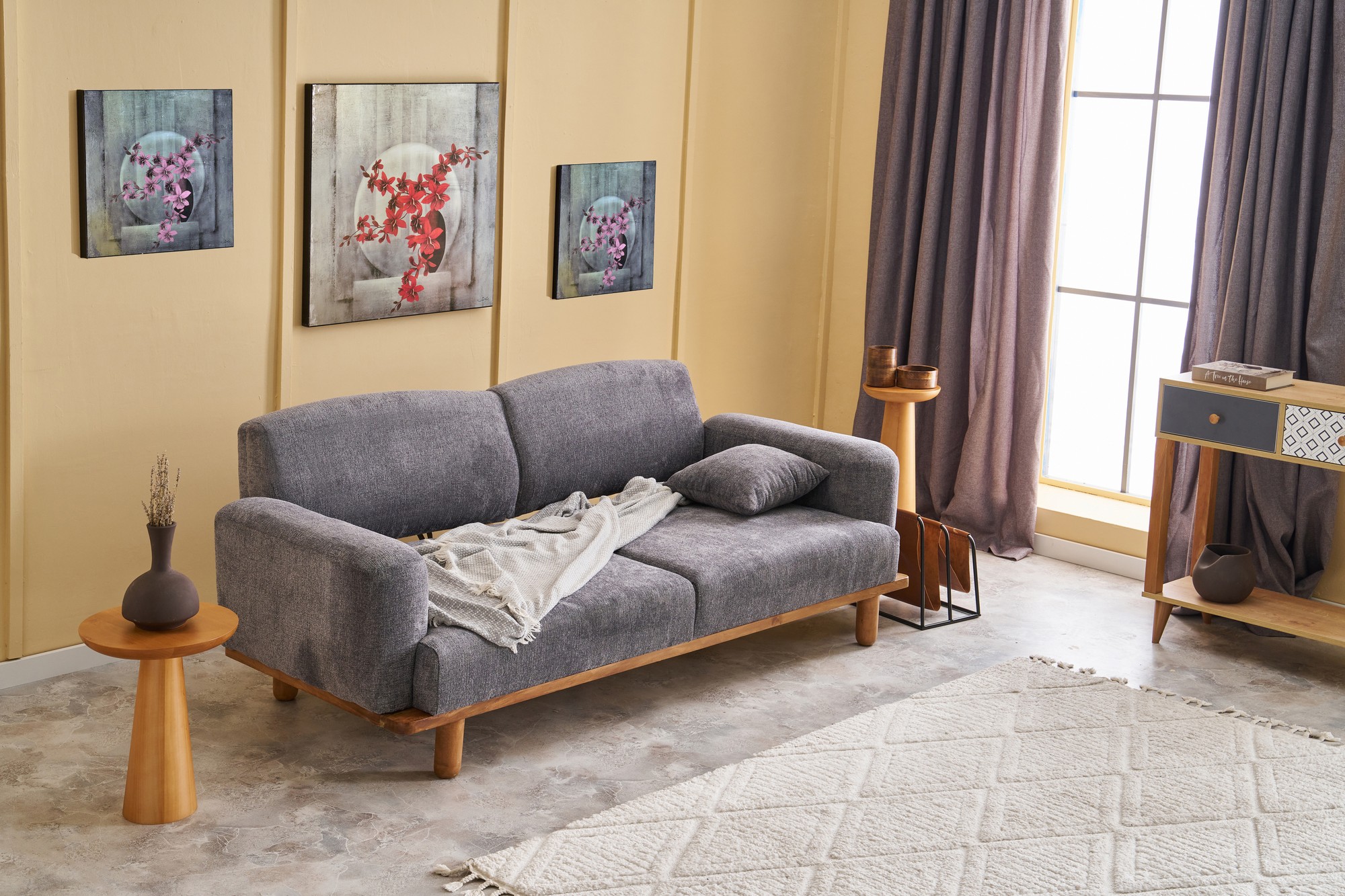 Rens Sofa 4-Sitzer Grau