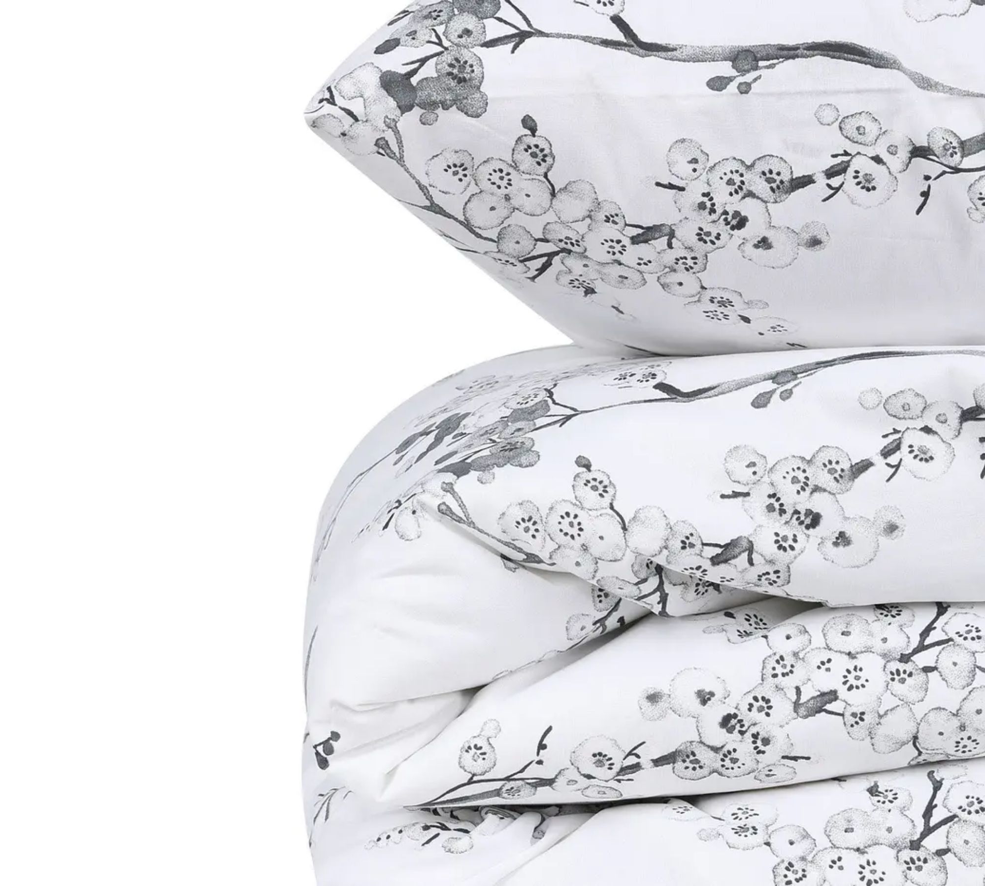 Einzel Bett- & Kopfkissenbezug Set Baumwolle Weiß