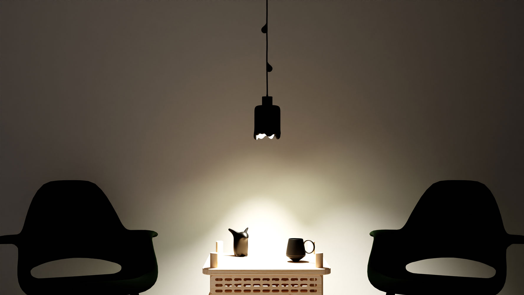 Klecks Ambient Pendant Lamp 3D Print Black Ø 13cm