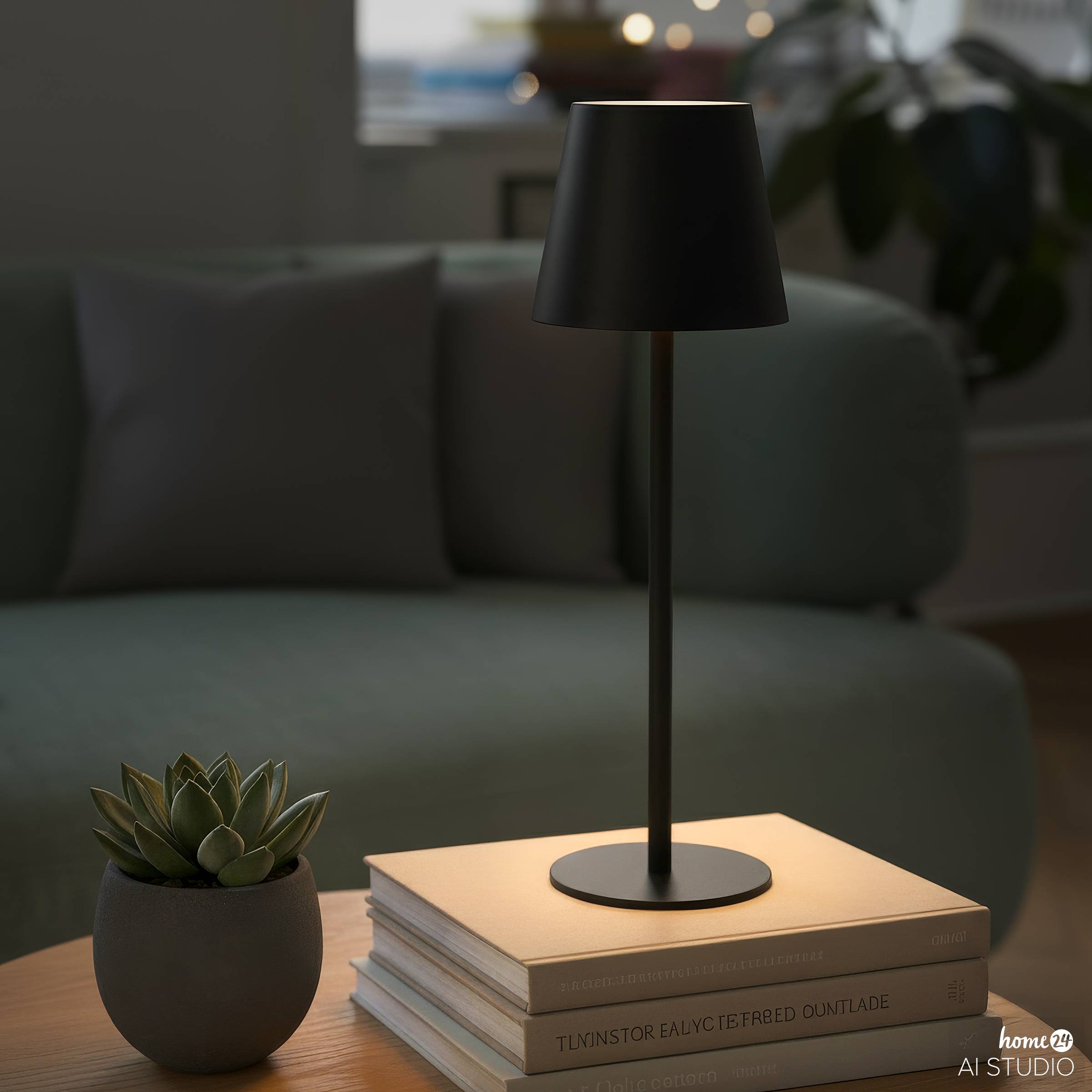 Alea Akku-Tischleuchte ABS Eisen Schwarz